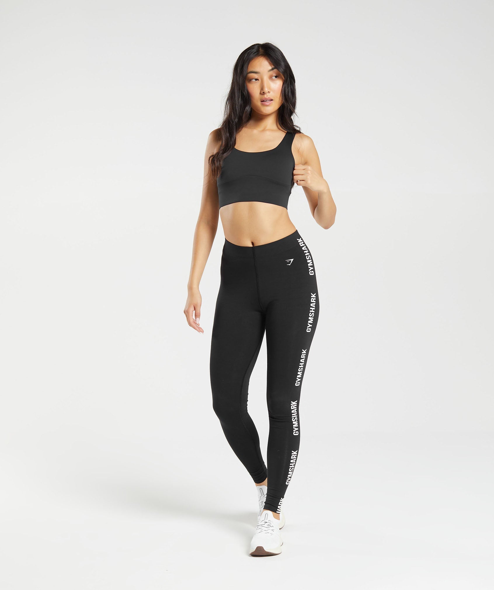 Gymshark Cotton Graphic Tape Leggings - Black