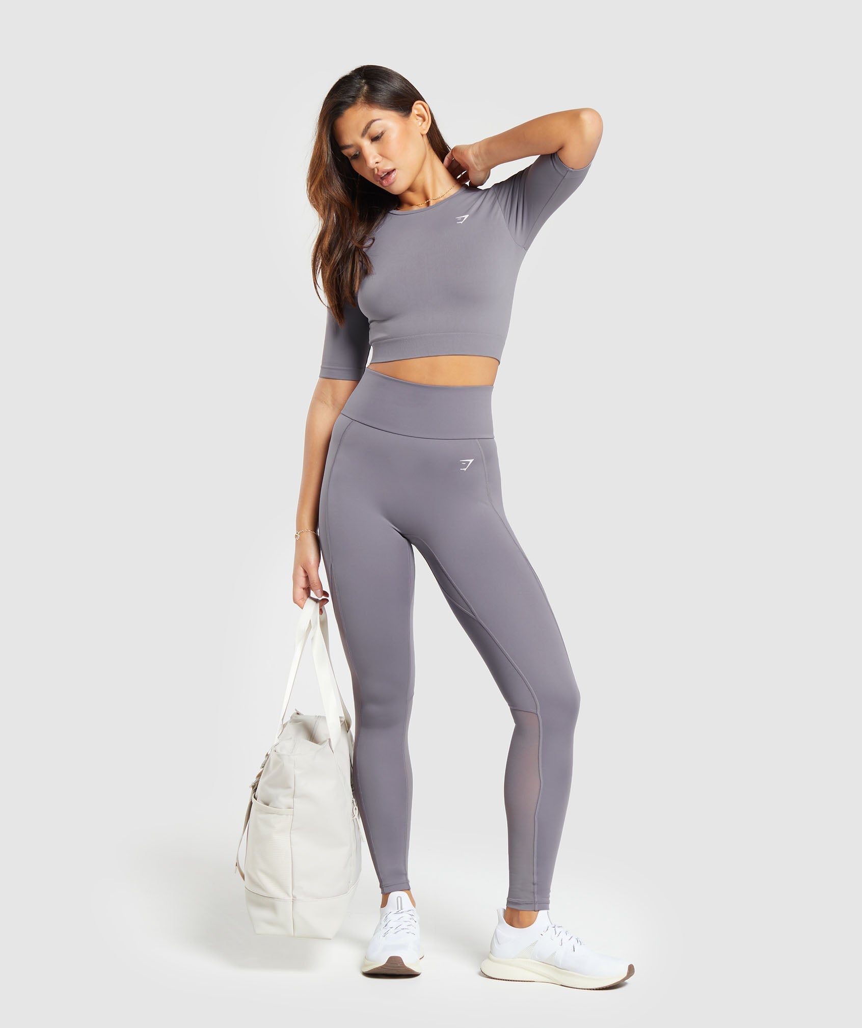 Gymshark Everyday Seamless Crop Top - Fog Purple