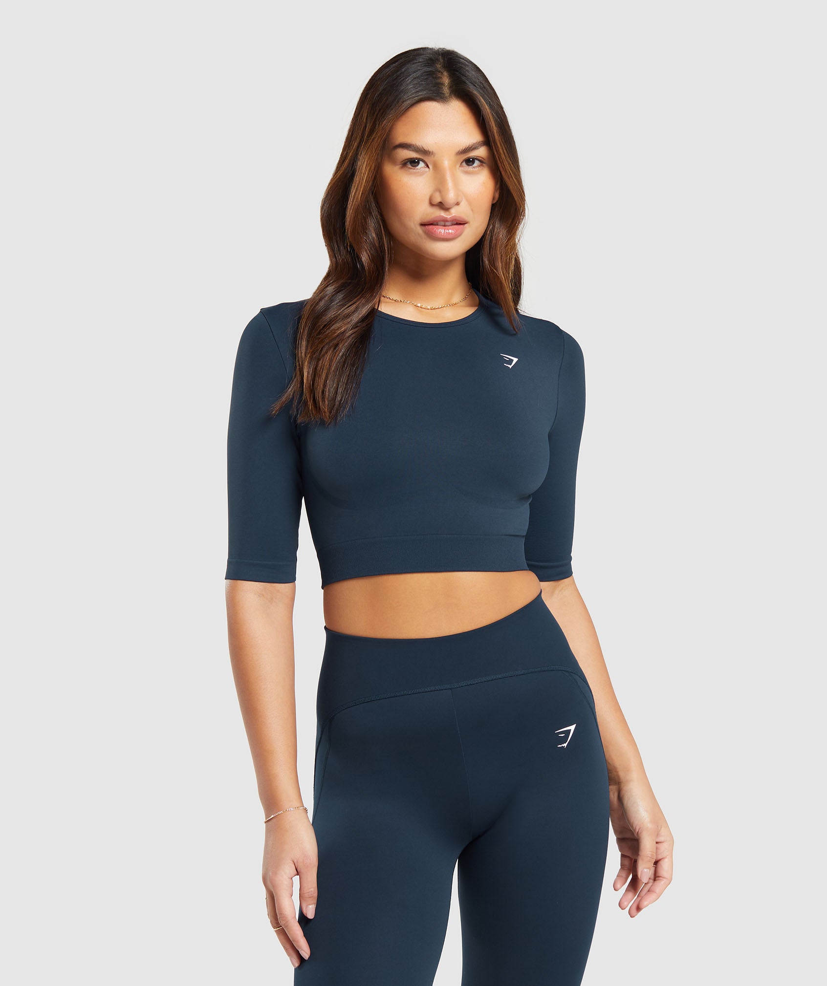 Gymshark Training Long Sleeve Crop Top - Court Blue