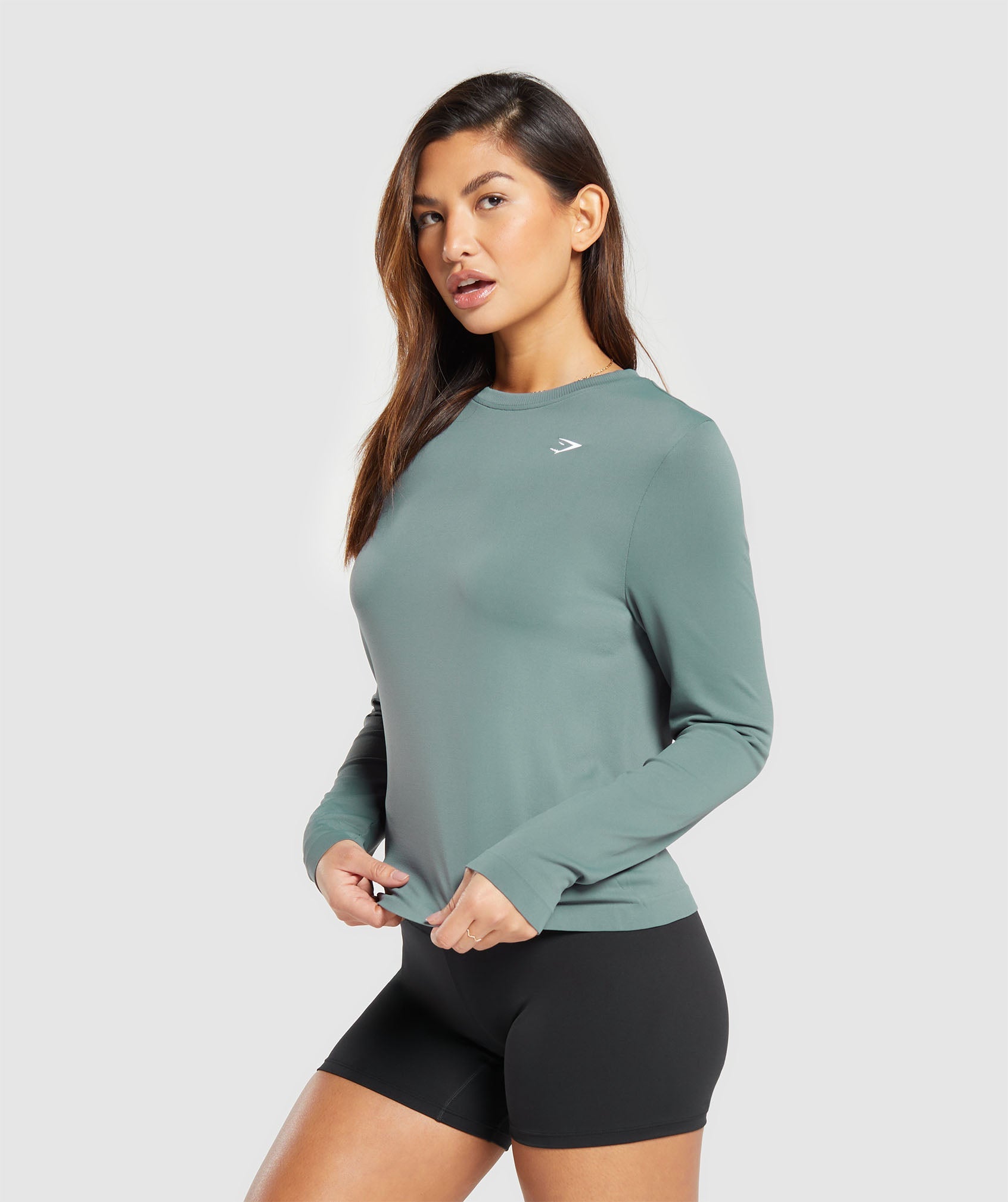 Everyday Seamless Long Sleeve Top in Cargo Teal - view 3