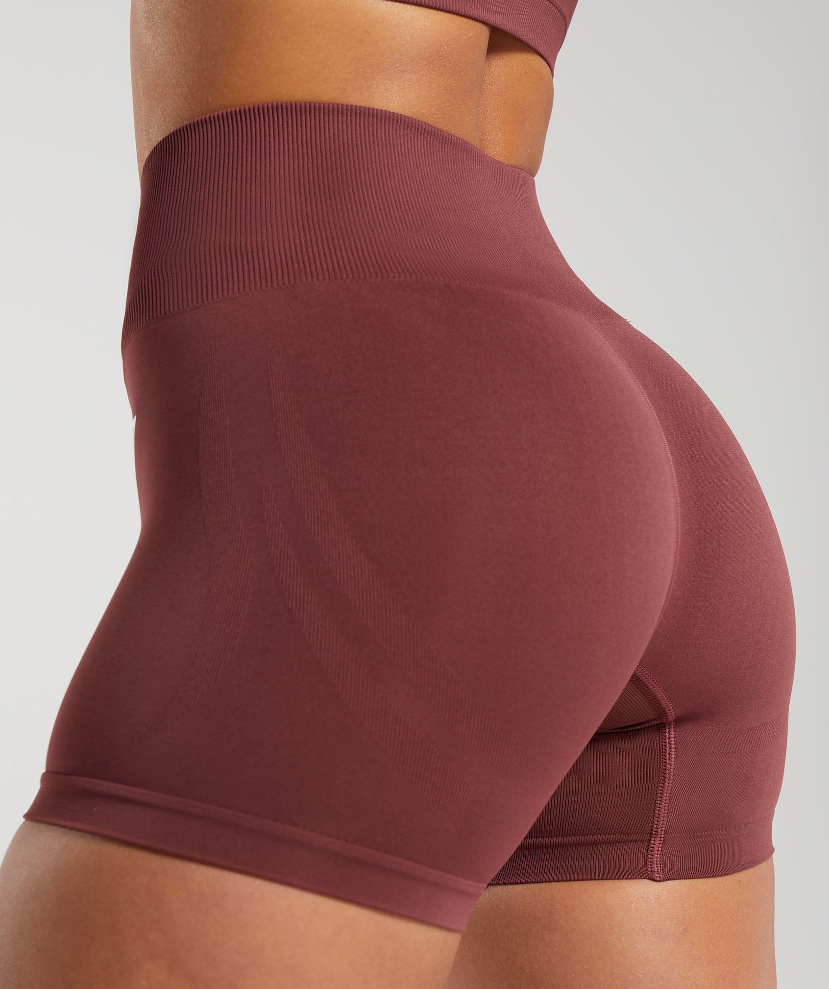 Everyday Seamless Shorts in Burgundy Brown - view 6
