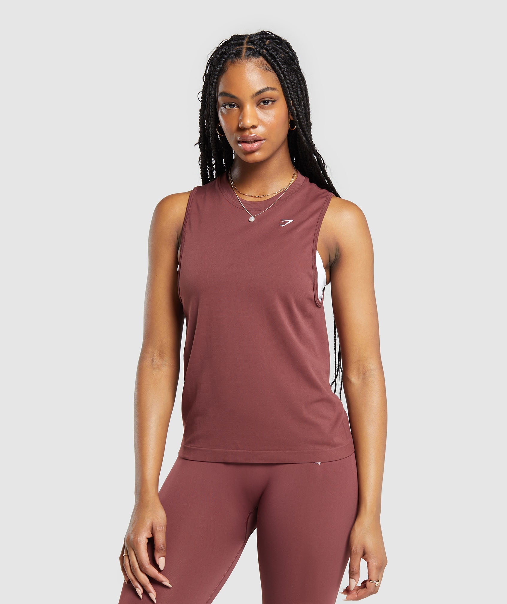Everyday Seamless Tank in Burgundy Brown - view 1