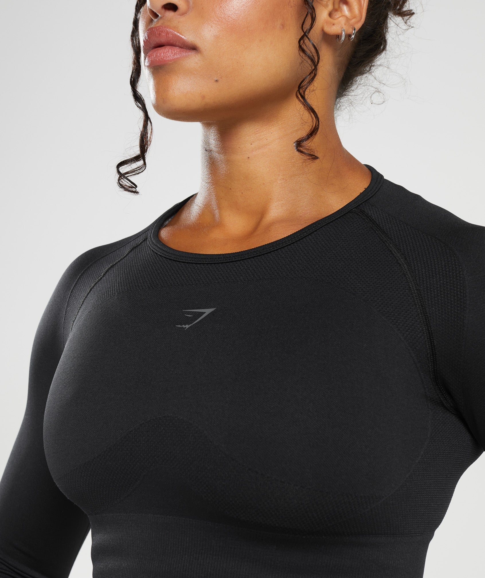 Gymshark Flex Sports Long Sleeve Crop Top - Black