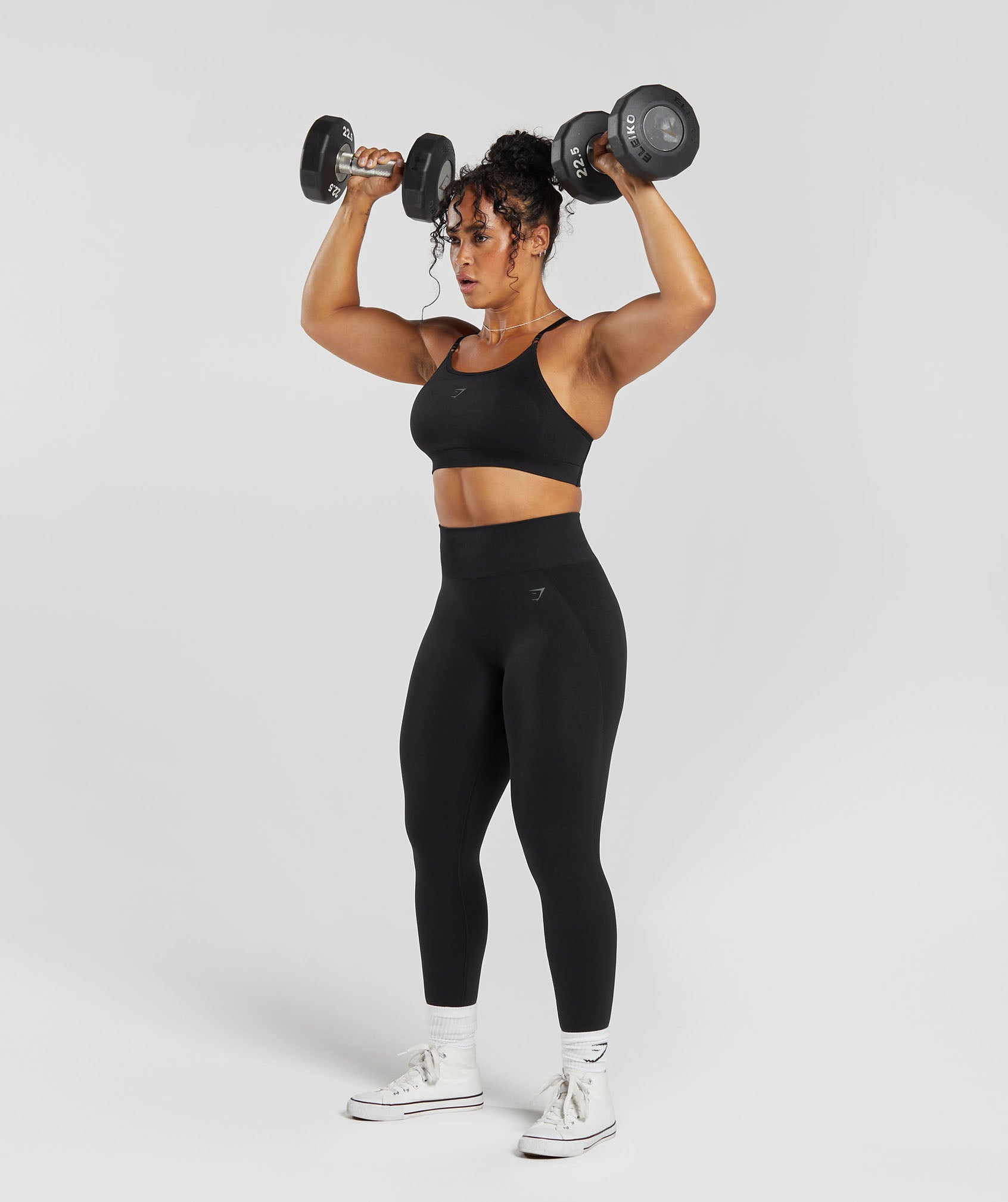 Gymshark Women's Flex Strappy Sports Bra Size XL Khaki Taupe Padded Workout