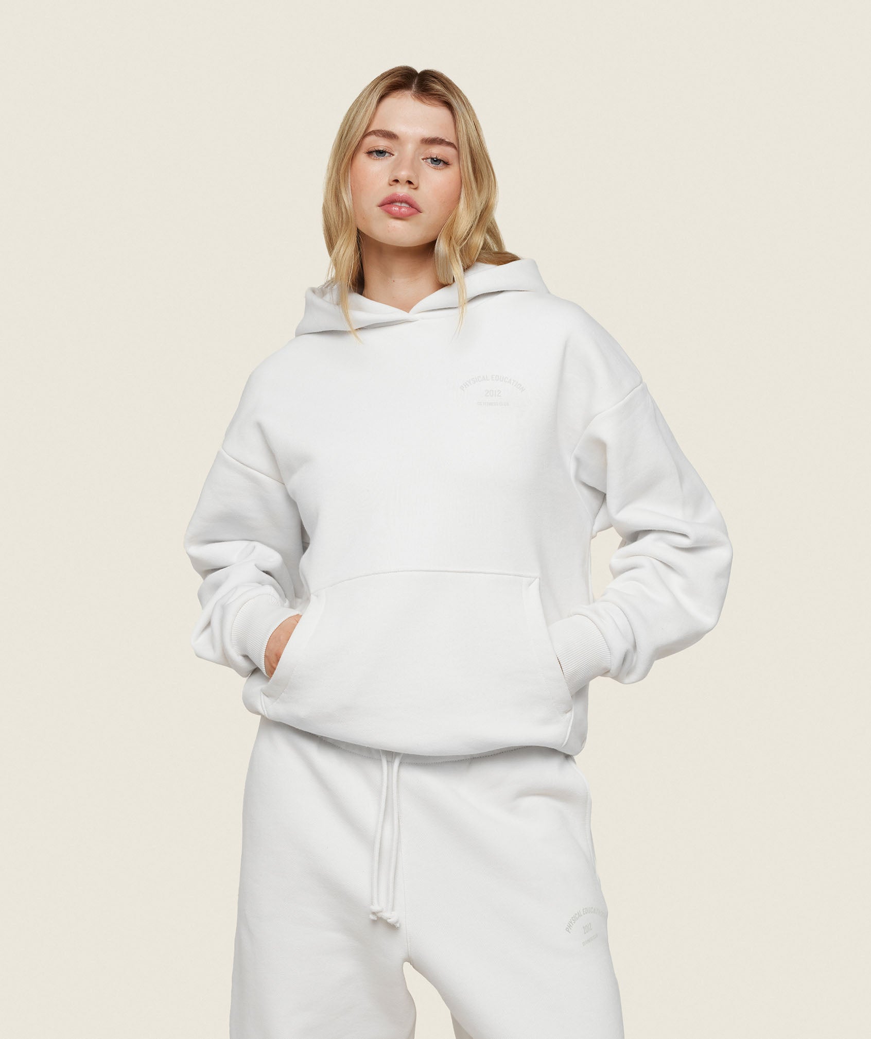 Phys Ed Graphic Hoodie in Ecru White - view 1