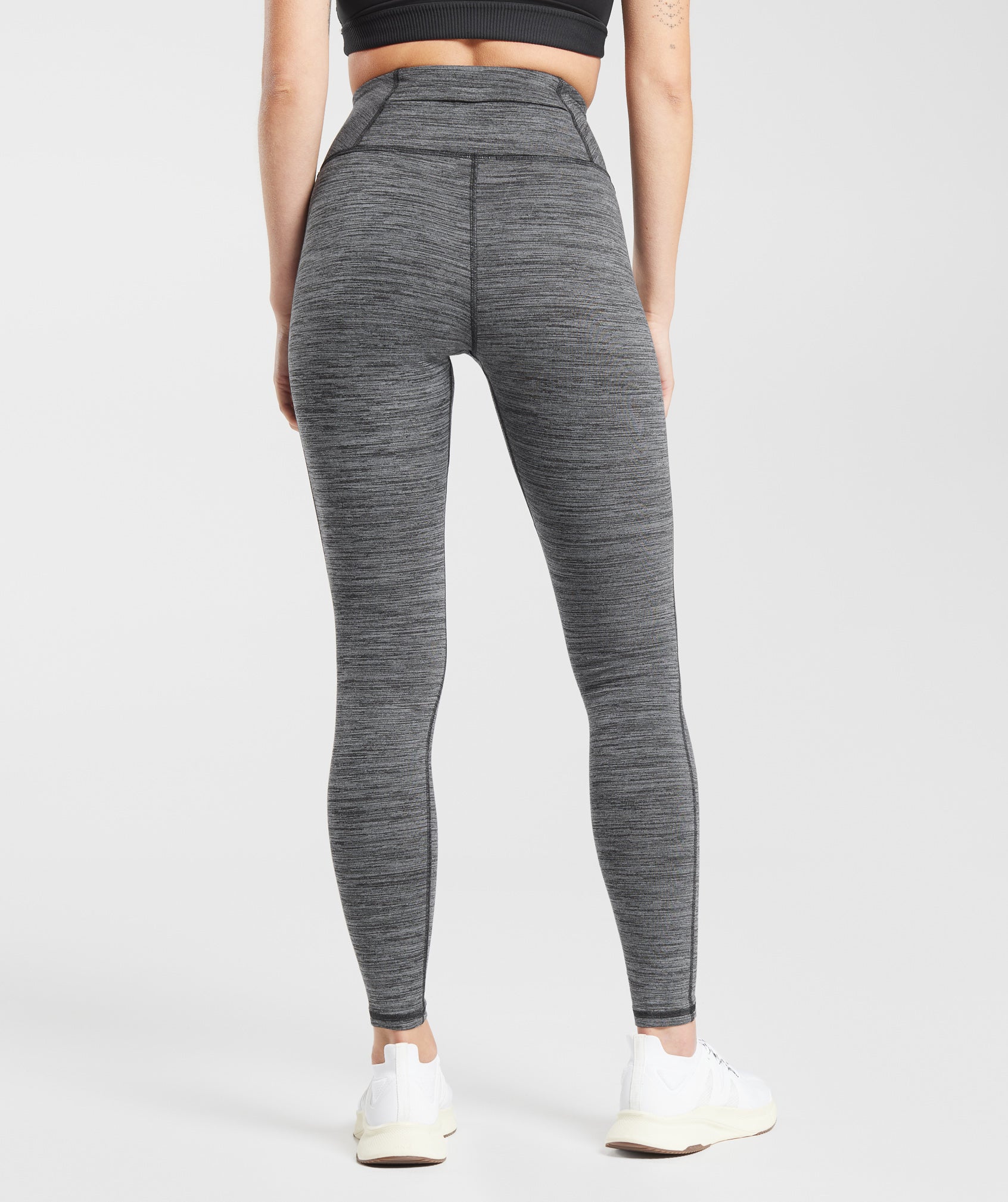 Gymshark Fleece Lined Pocket Leggings - Black/Pitch Grey | Gymshark