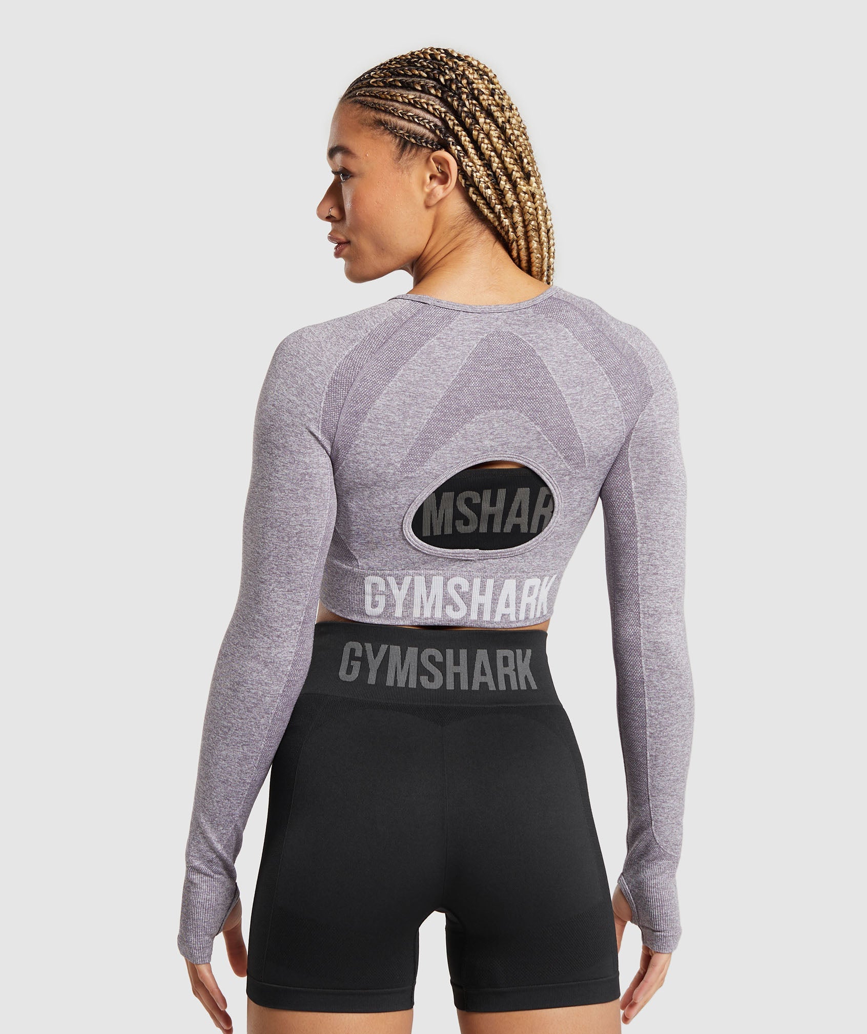 Gymshark Flex Long Sleeve Crop Top Purple Size L - $22 (45% Off
