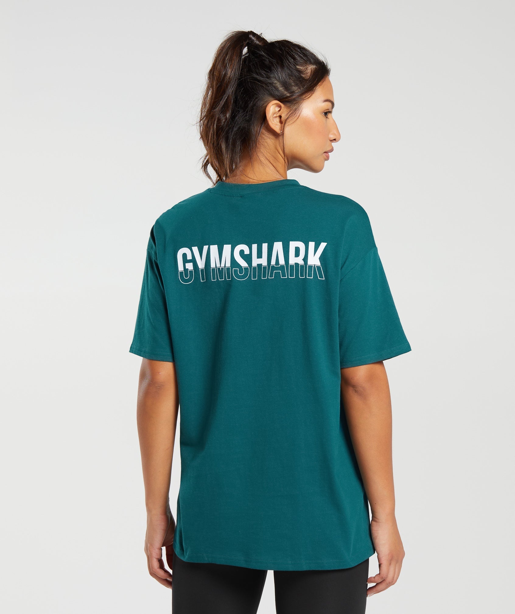 Gymshark Fraction Oversized T-Shirt - Black/White