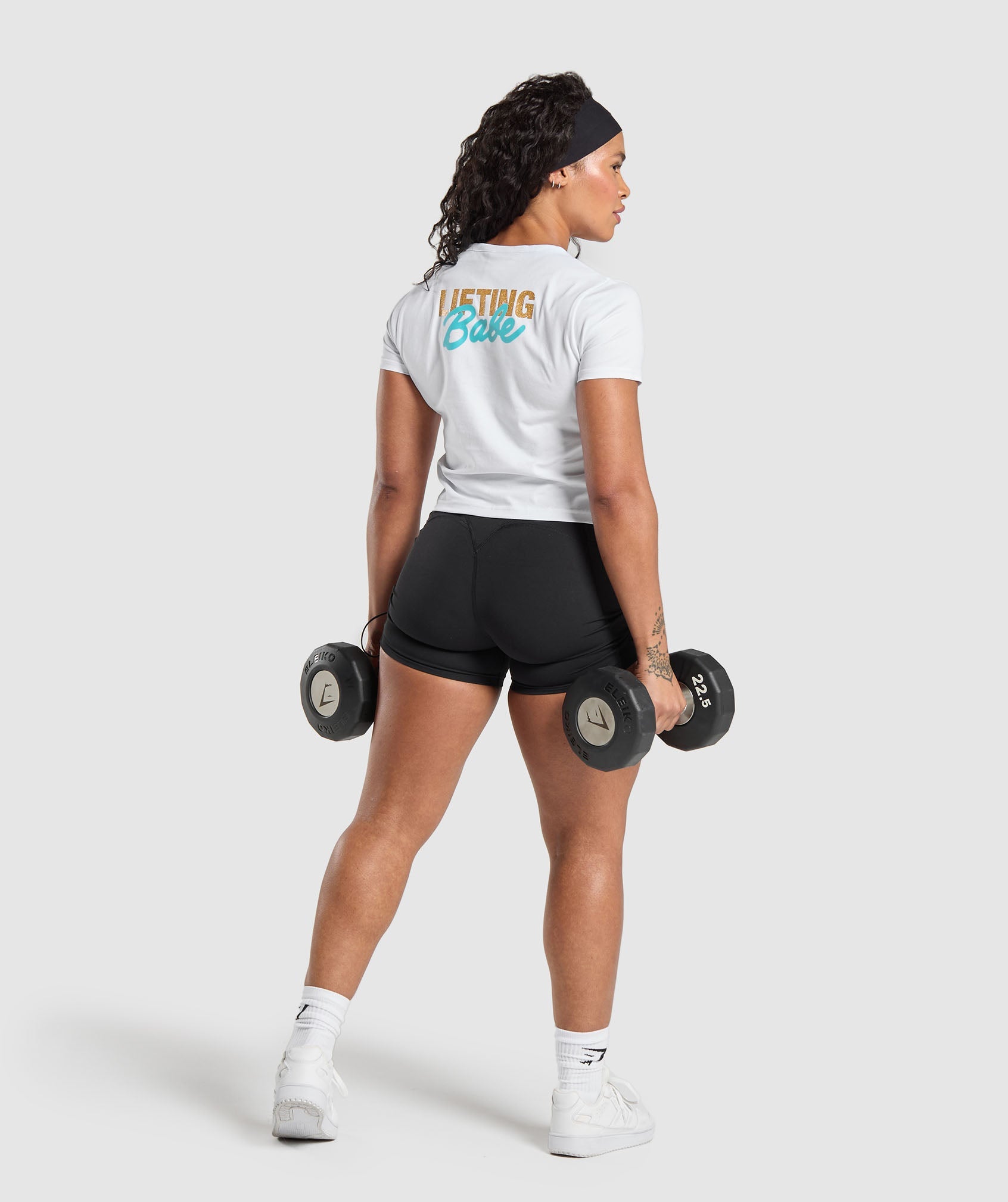 Lifting Babe Tee in White - view 4
