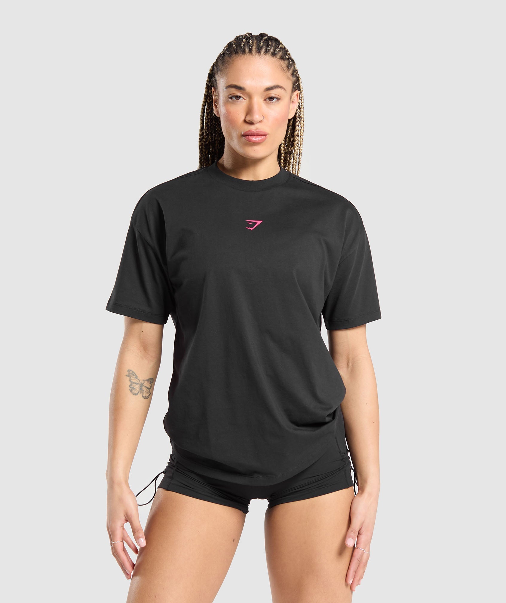 Lifting Babe Oversized T-Shirt in Black - view 2