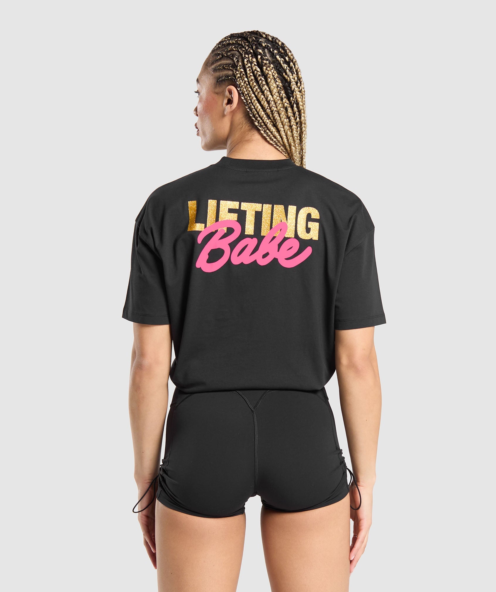 Lifting Babe Oversized T-Shirt in Black - view 1