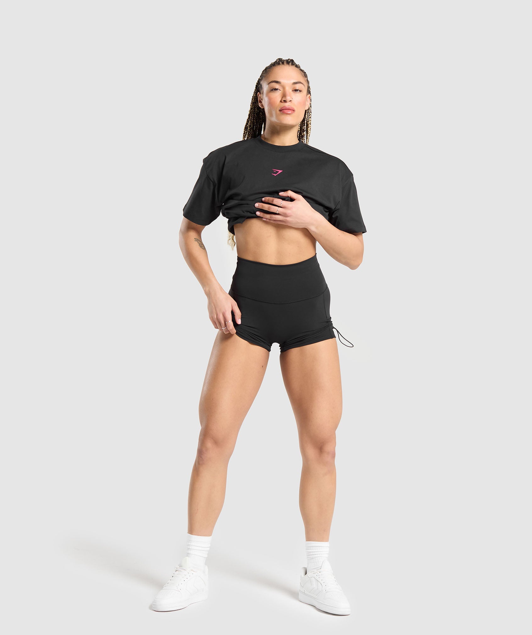 Lifting Babe Oversized T-Shirt in Black - view 4