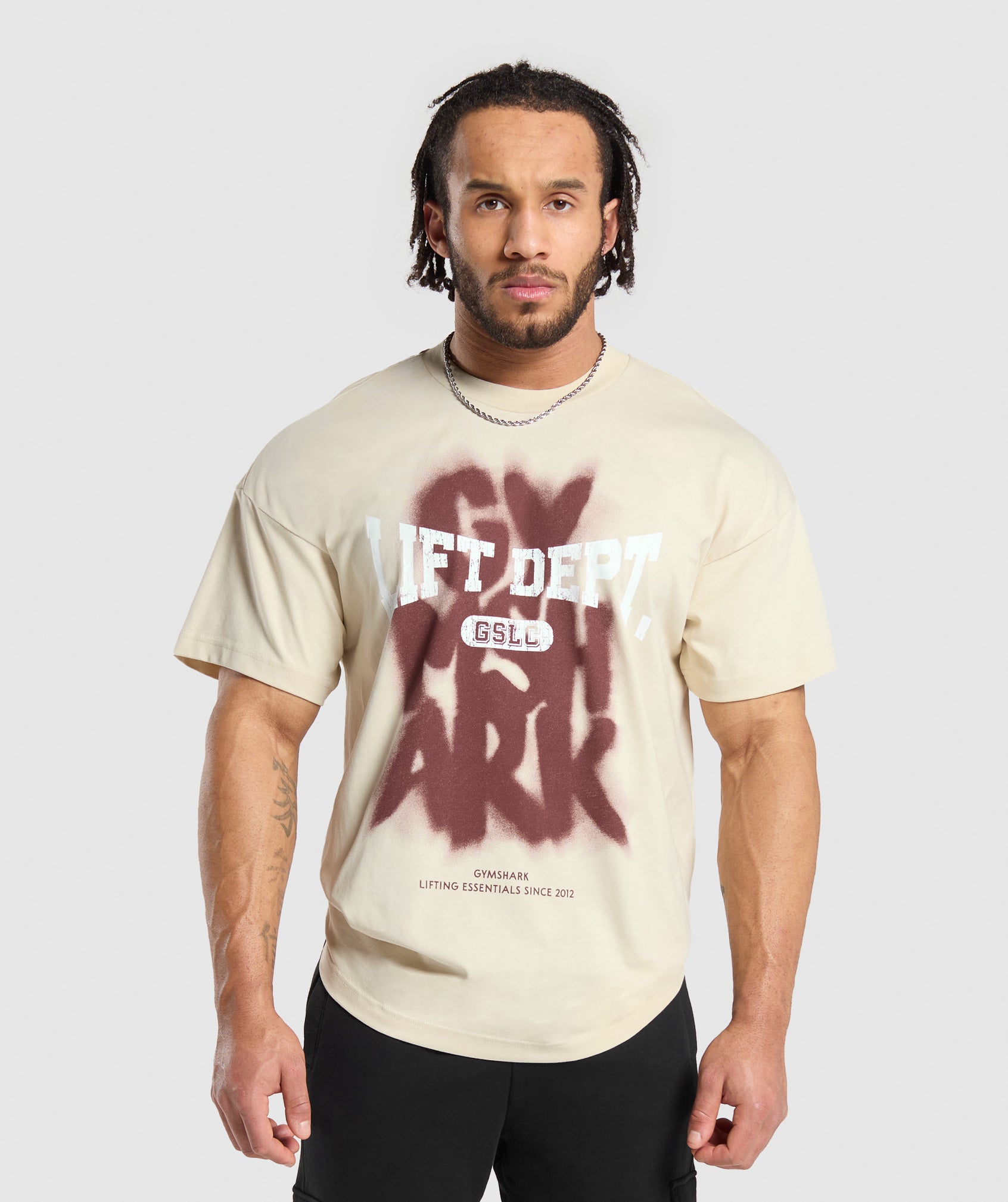 Lifting Dept Graffiti T-Shirt in Ecru White