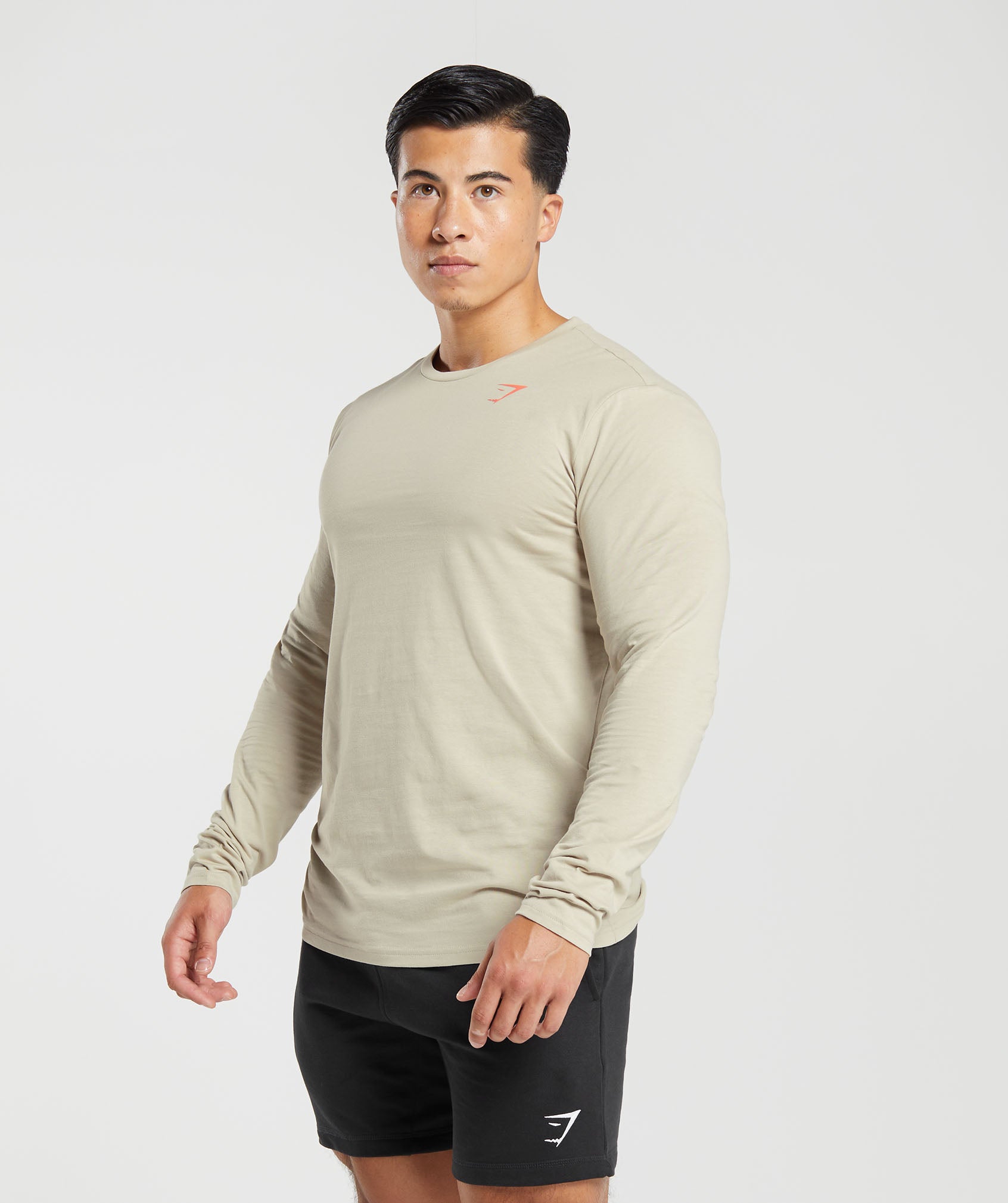 Lifting Club Long Sleeve T-Shirt in Washed Stone Brown - view 3