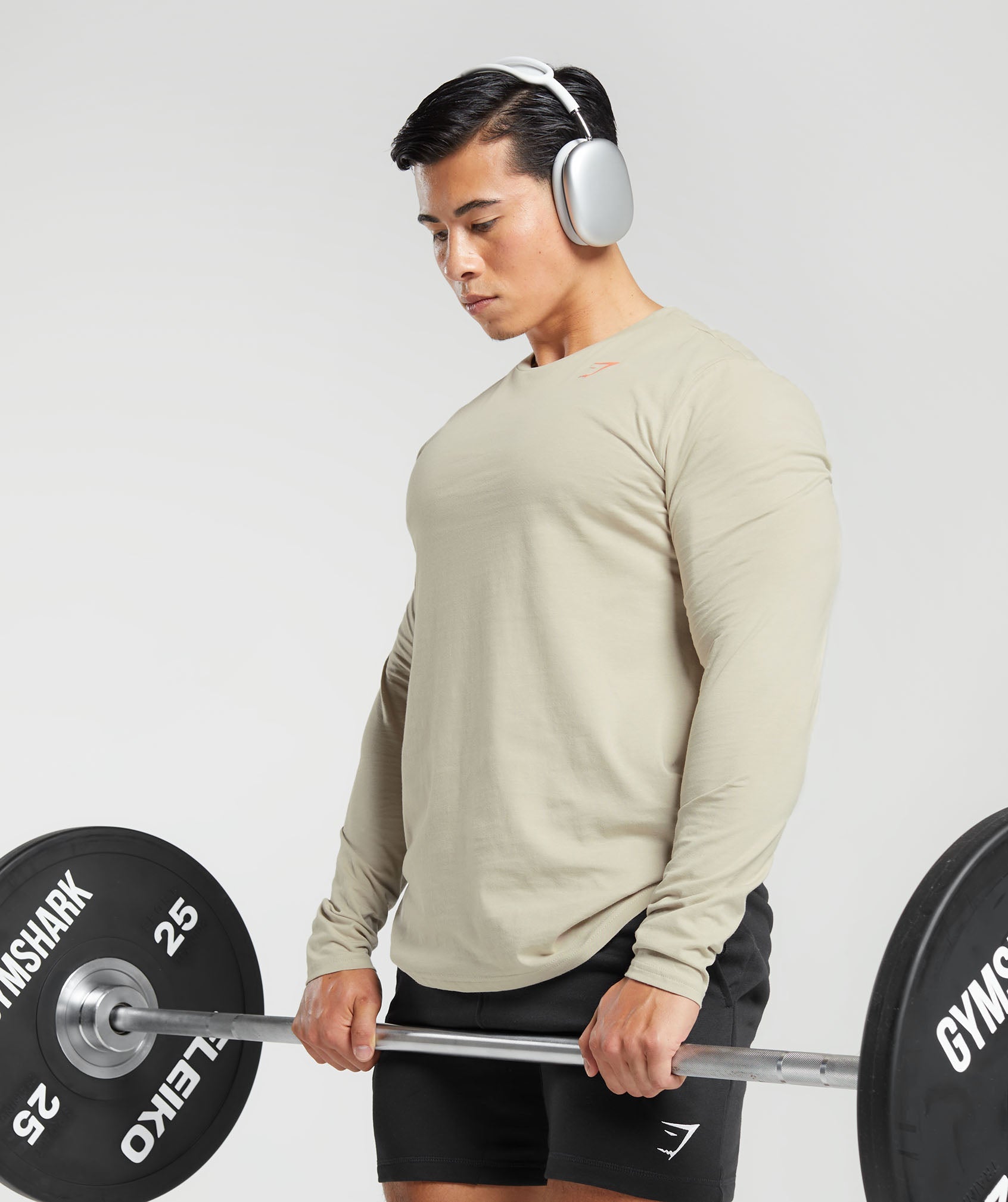 Lifting Club Long Sleeve T-Shirt in Washed Stone Brown - view 4