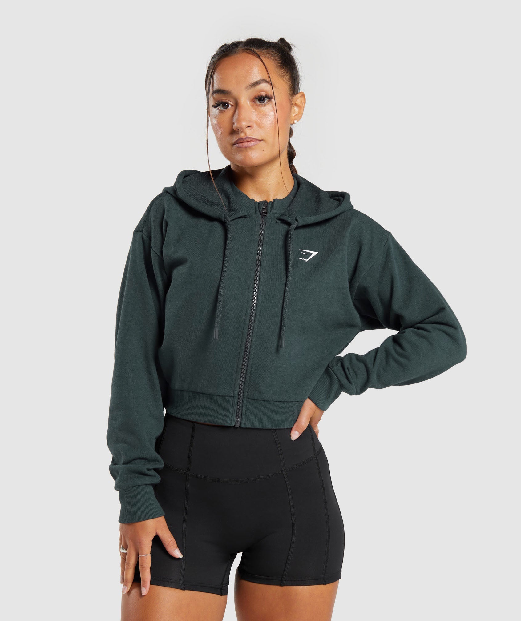 Gymshark GS Power Cropped Zip Hoodie - Black