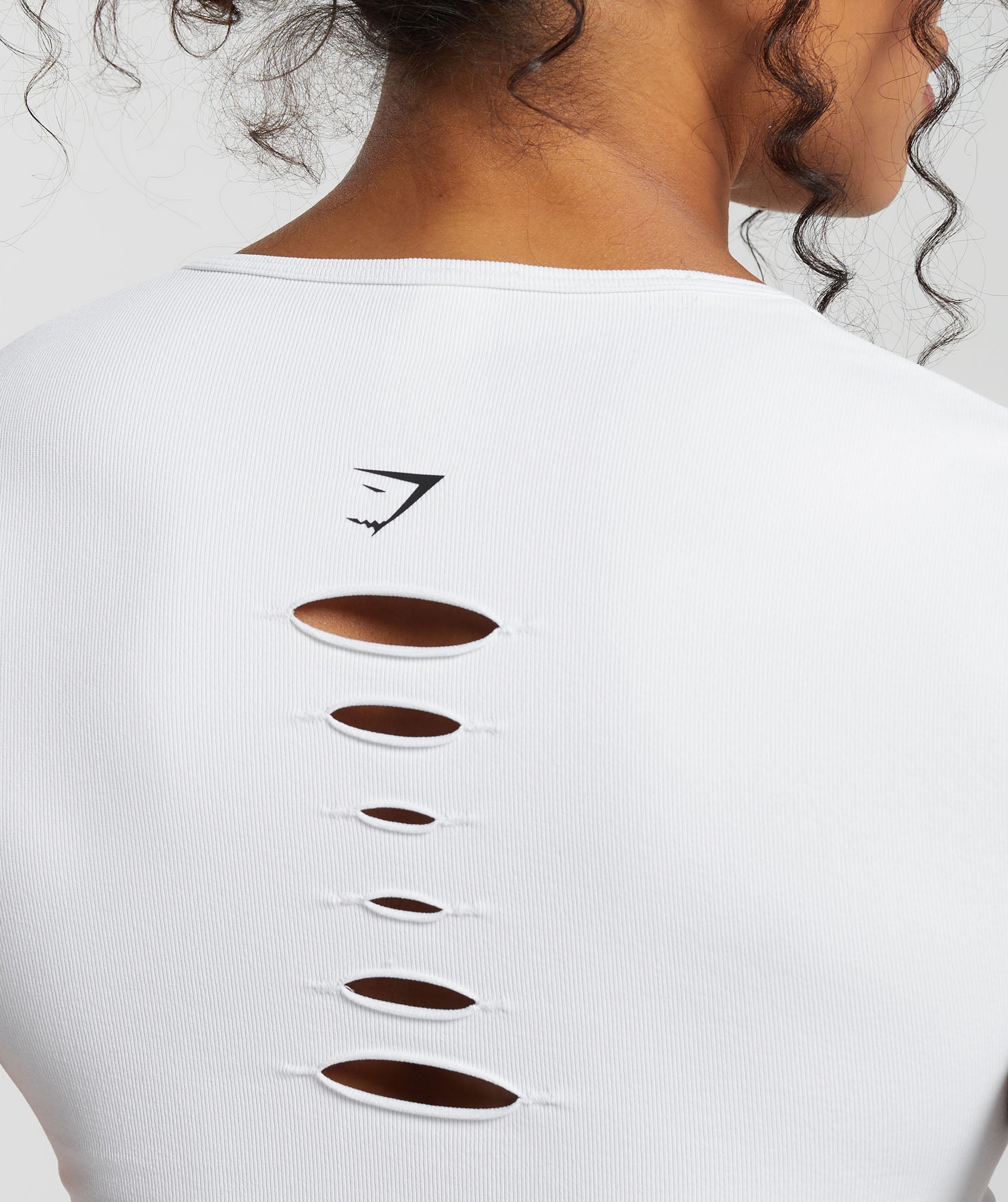 Gains Seamless Fitted Crop Top in White - view 5
