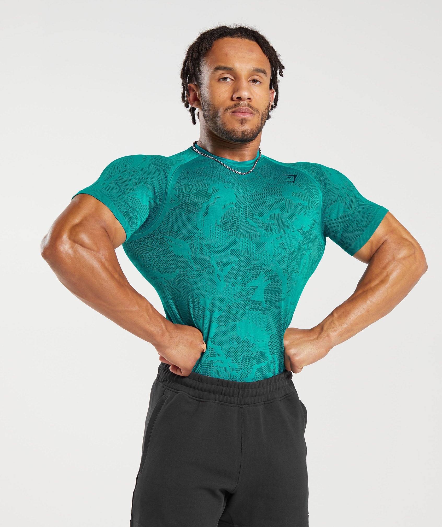 Gymshark Sport Seamless T-Shirt - Slate Blue/Winter Teal