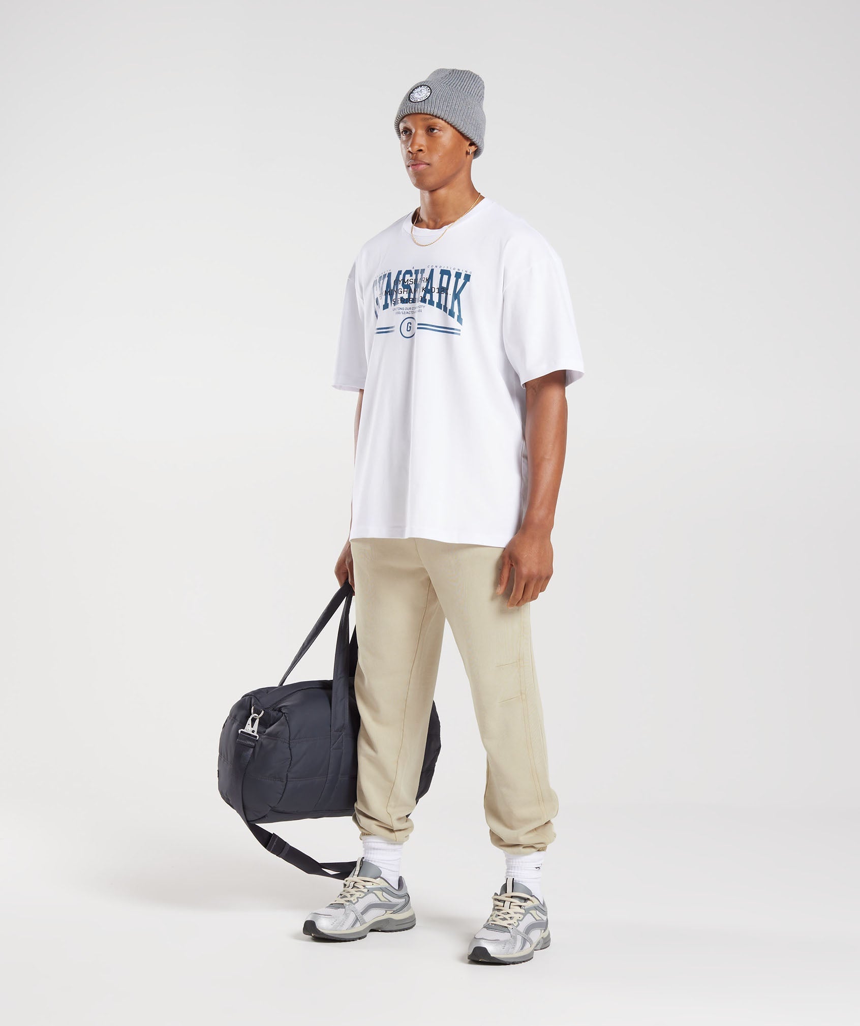 Collegiate Oversized T-Shirt in White - view 4