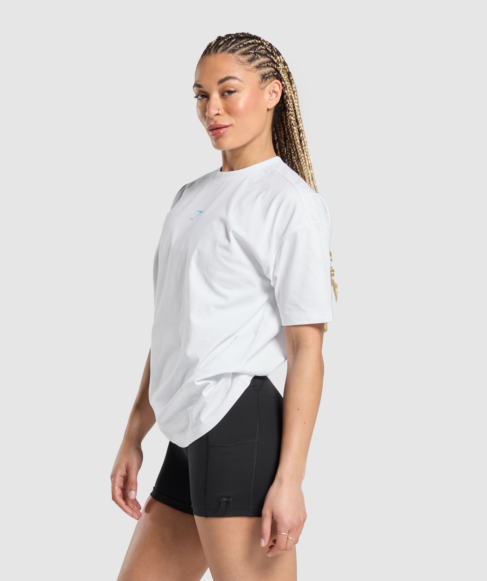 Lifting Babe Oversized T-Shirt in White - view 3