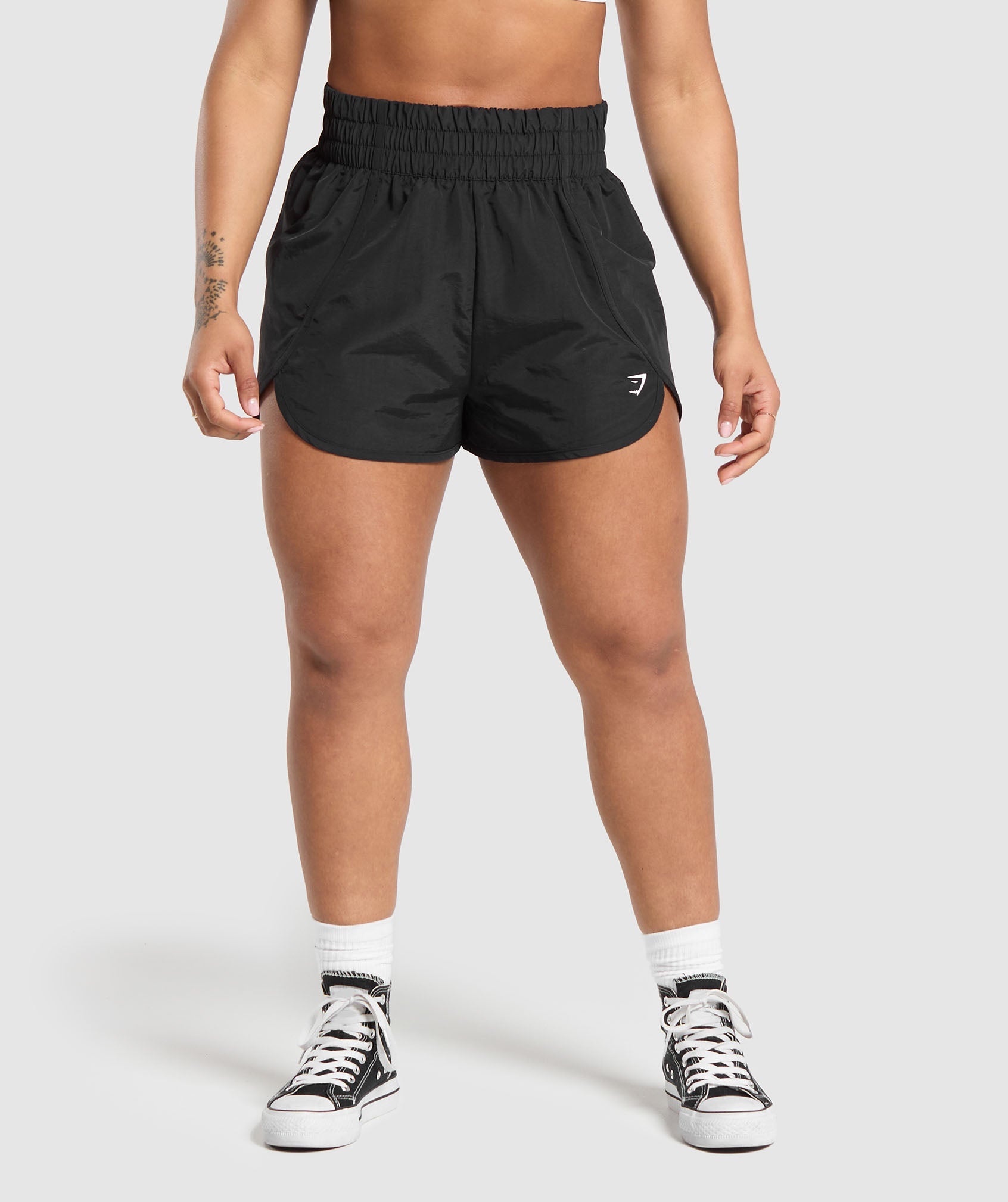 Retro Waistband Shorts in Black - view 1