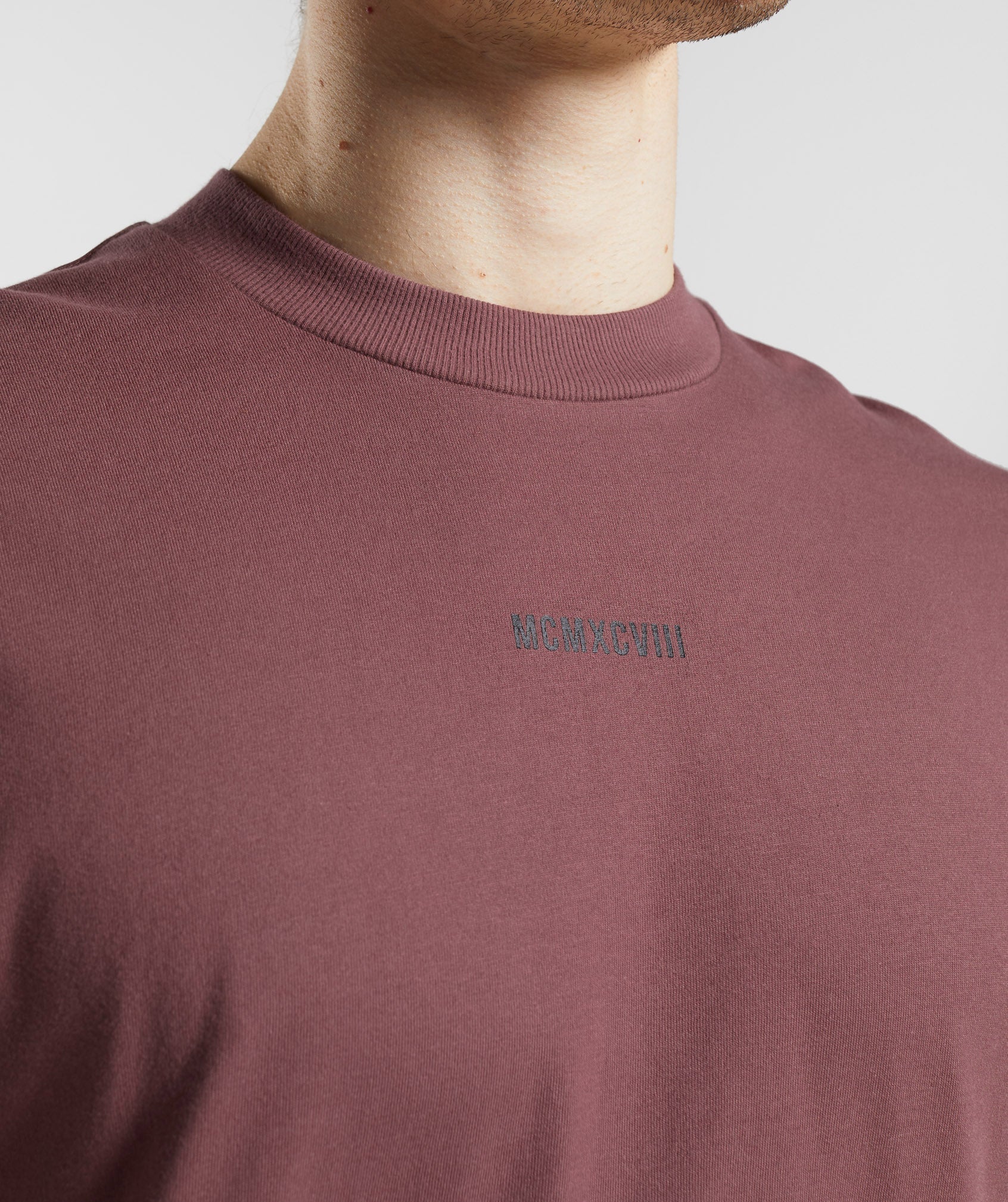 GS x David Laid Oversized Long Sleeve T-Shirt in Magenta Brown - view 3