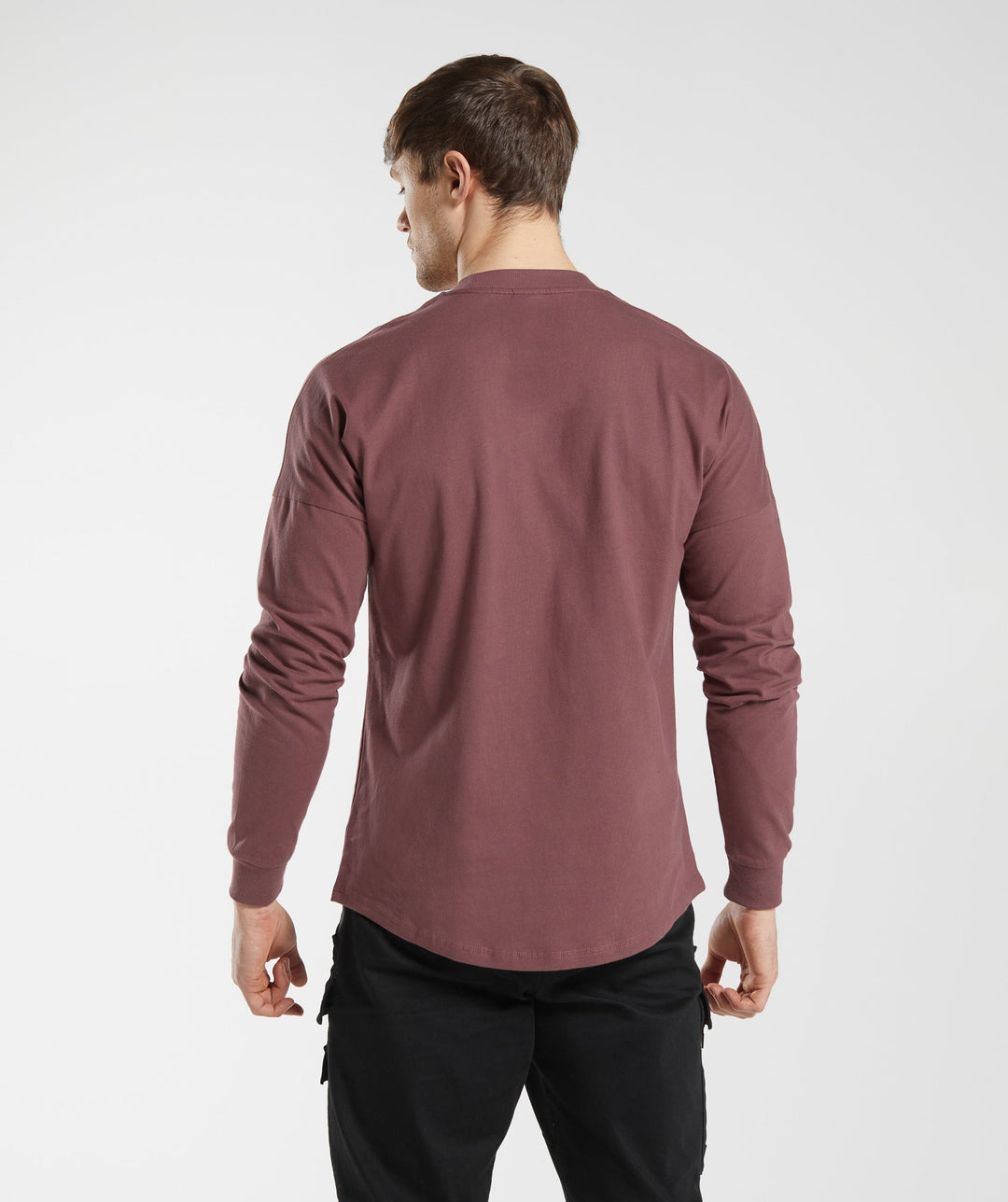 Gymshark GS x David Laid Oversized Long Sleeve T-Shirt - Magenta Brown ...