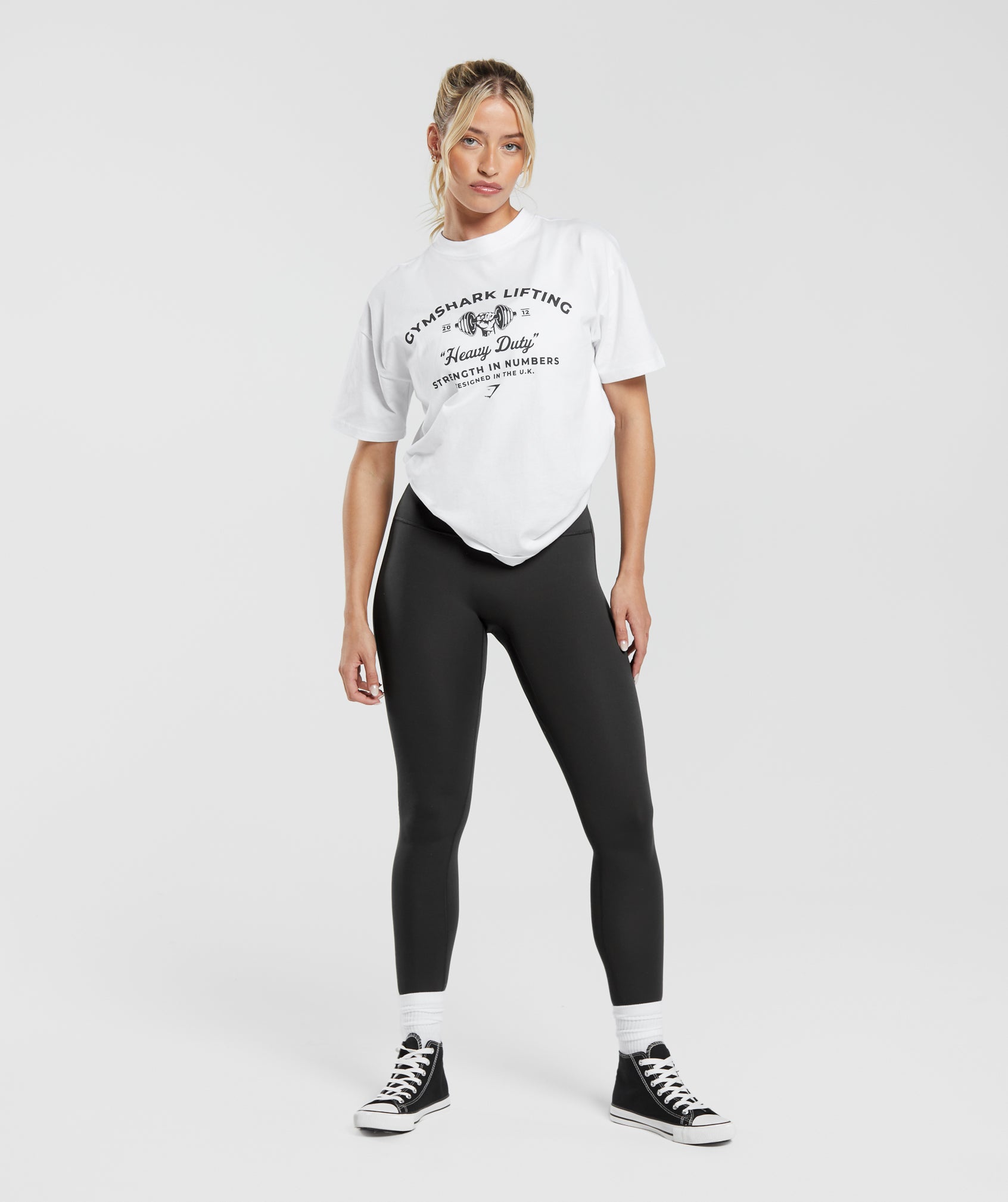 Gymshark Shark Attack Oversized T-Shirt - White