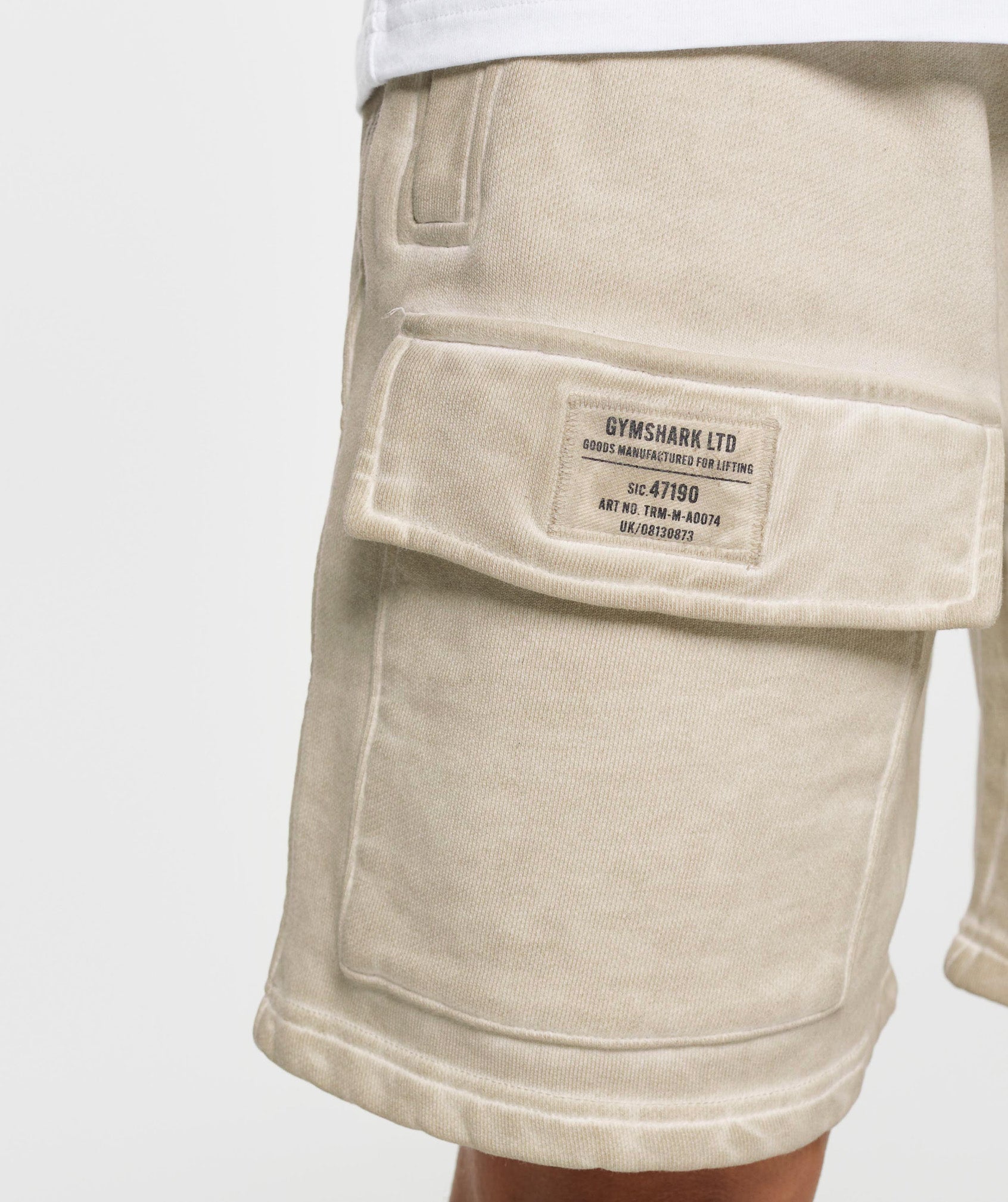 Heavyweight Washed Cargo Shorts in Pebble Grey - view 7