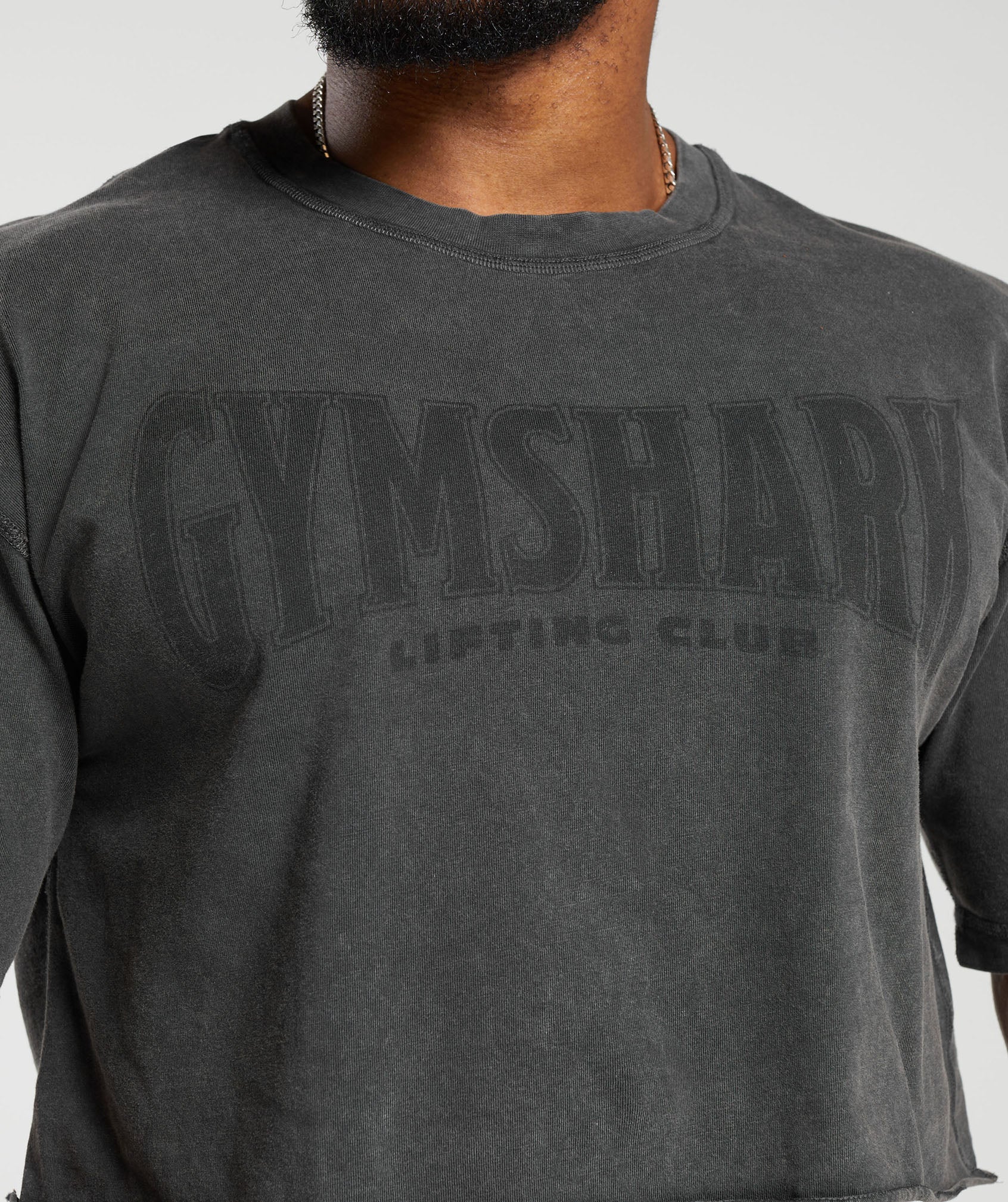 Heritage Washed Crop T-Shirt in Onyx Grey - view 6