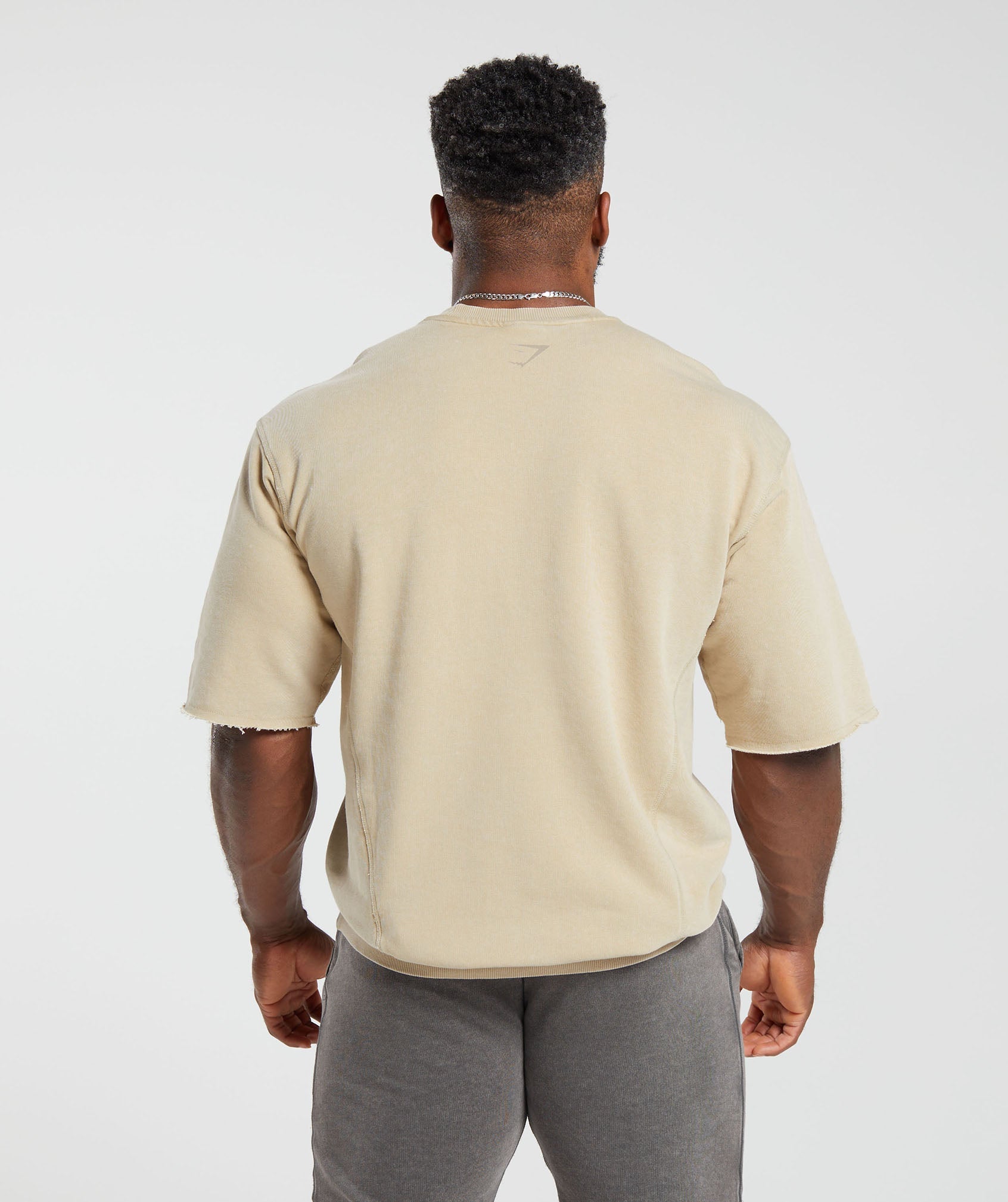Build your brand Heavy Oversize Short Sleeve T-Shirt Beige