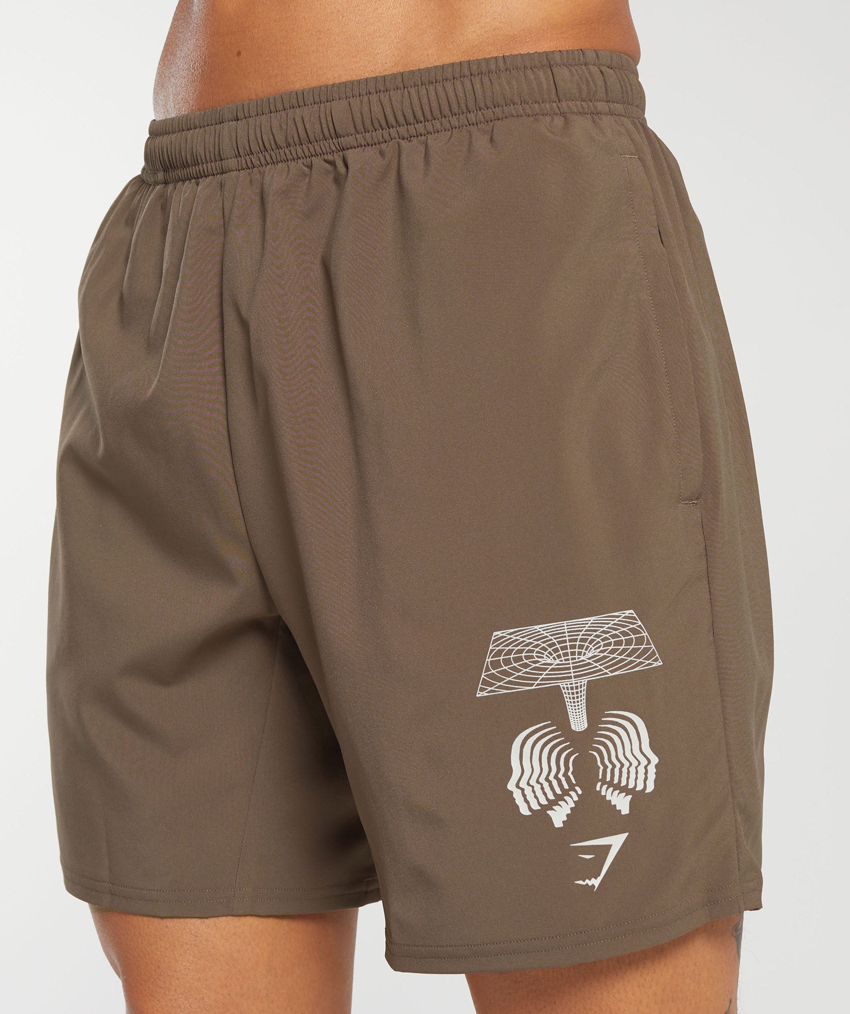 Hybrid Wellness 7" Shorts in Penny Brown - view 5