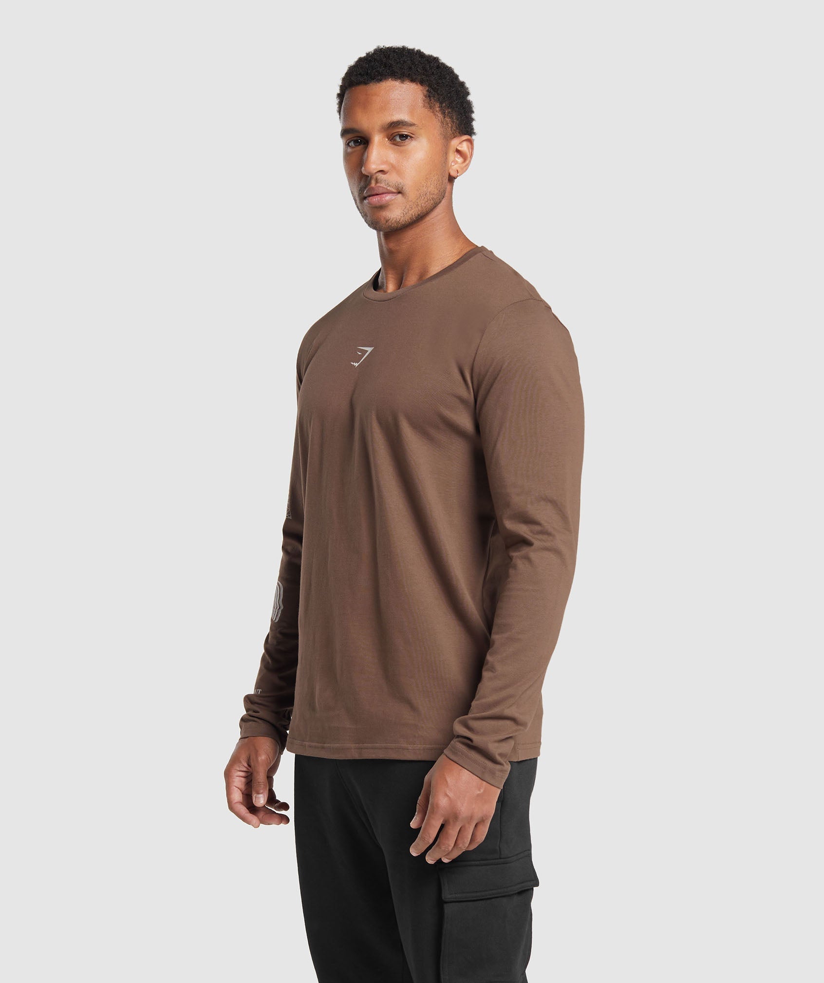 Hybrid Wellness Long Sleeve T-Shirt in Penny Brown - view 3