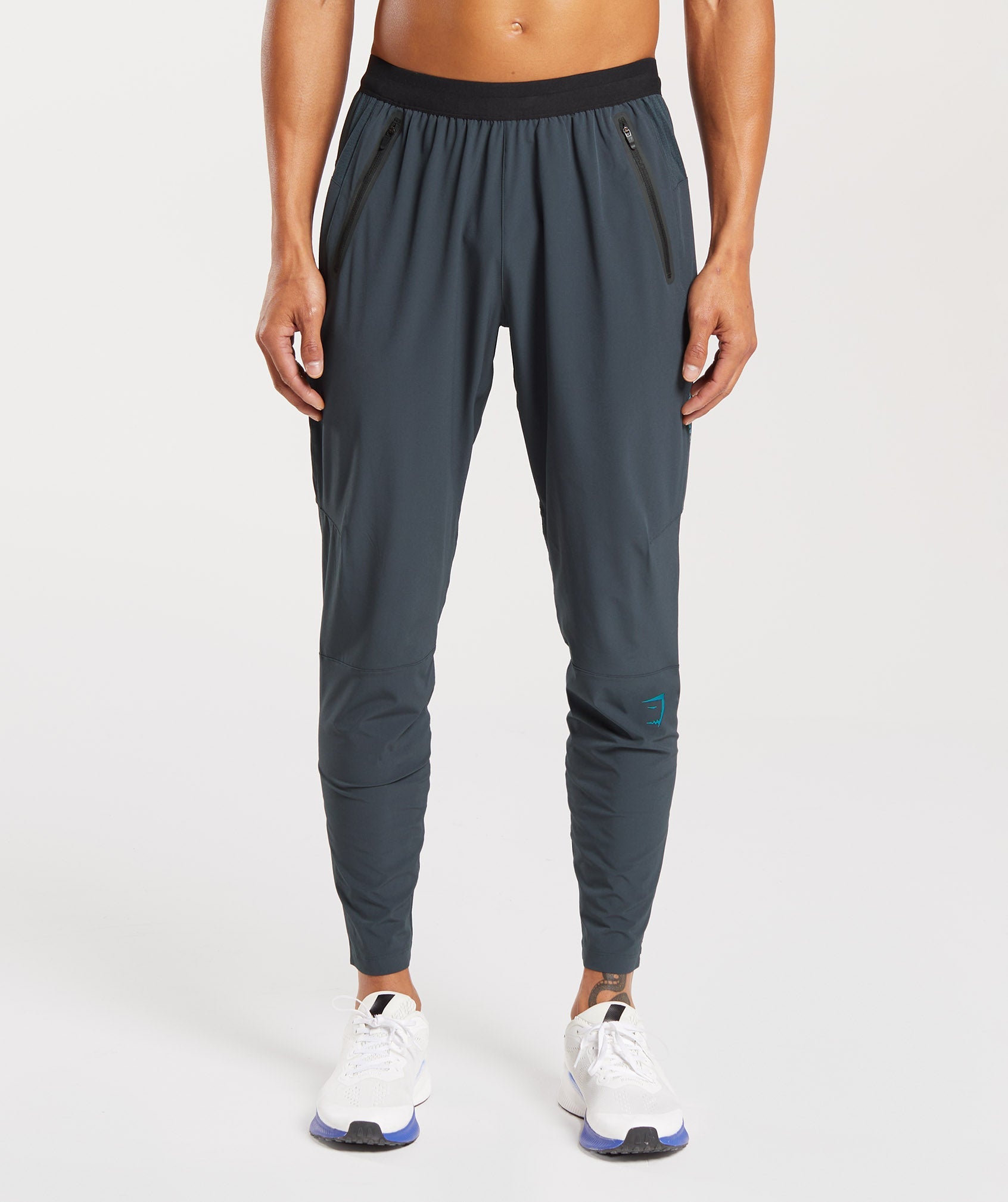 Hybrid Woven Joggers in Darkest Teal - view 1
