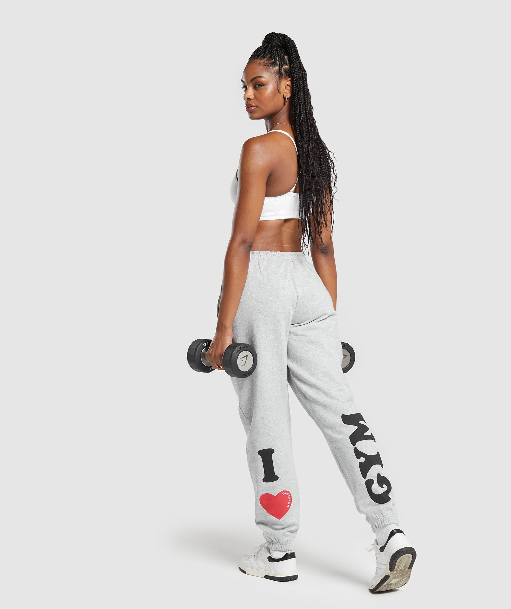 I Heart Gym Joggers in Light Grey Core Marl - view 4