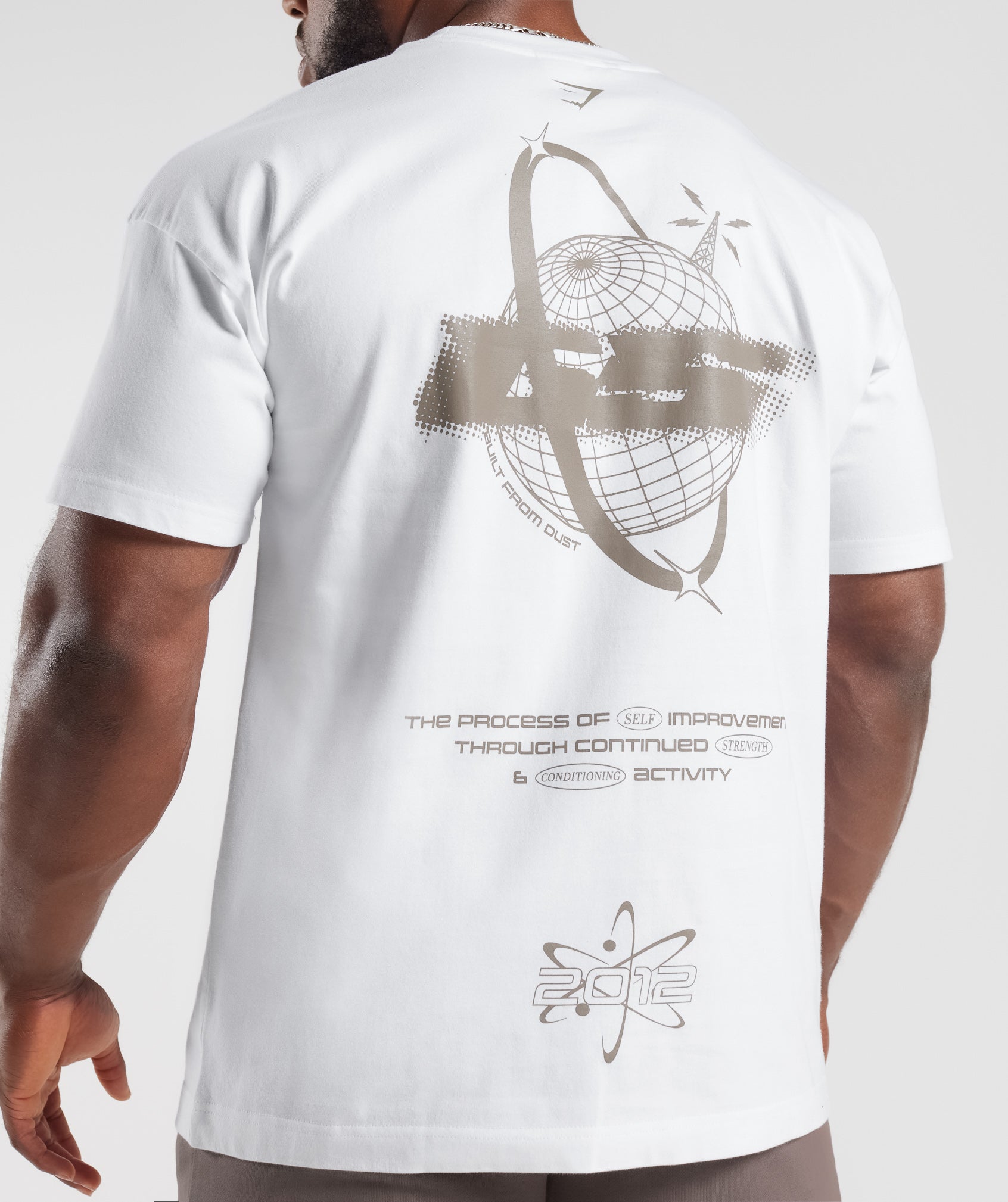 Intergalactic Lifting Oversized T-Shirt in White - view 2