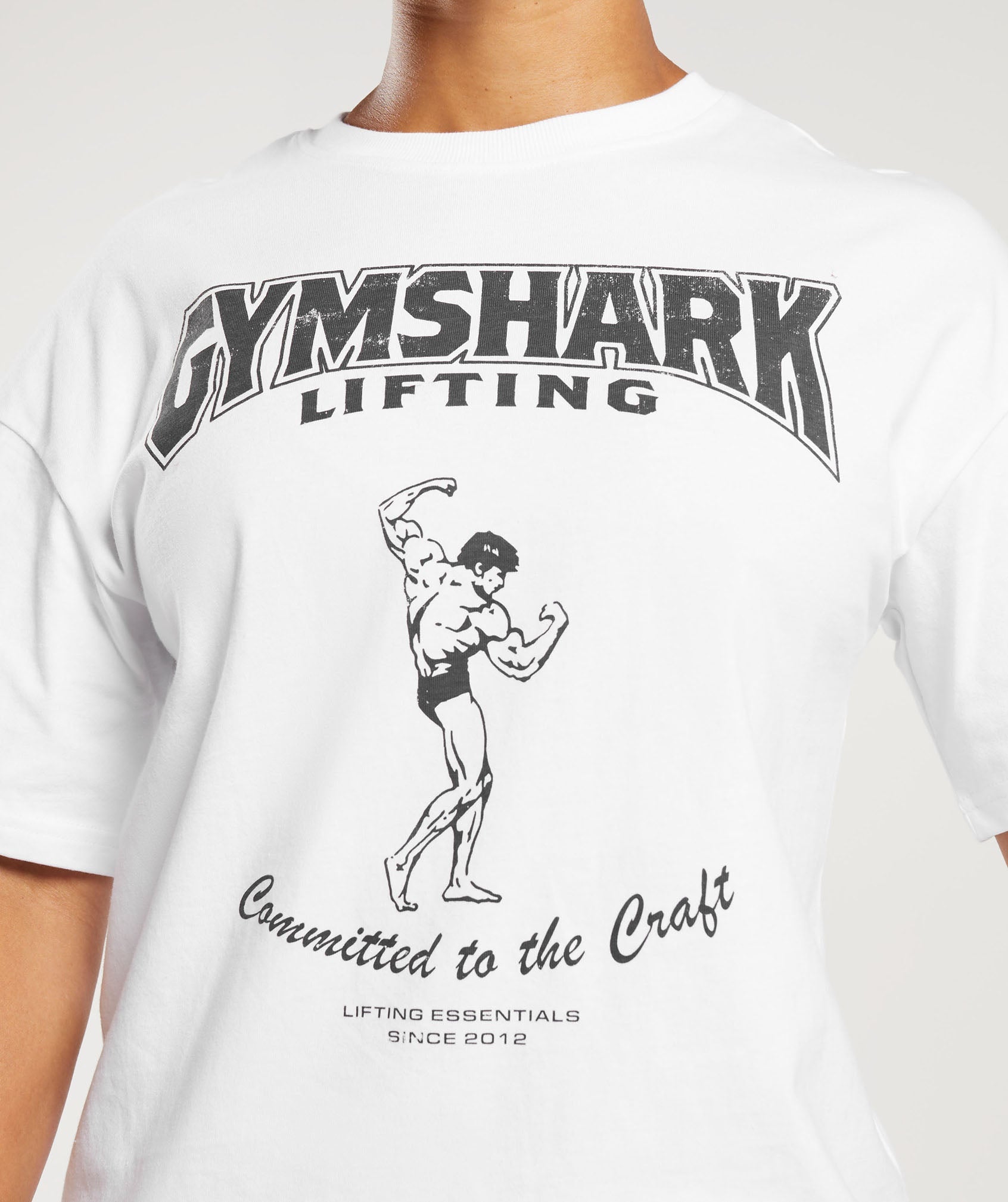 Gymshark Women's Oversized Committed To The Craft T-Shirt JG3 White Medium  NWT