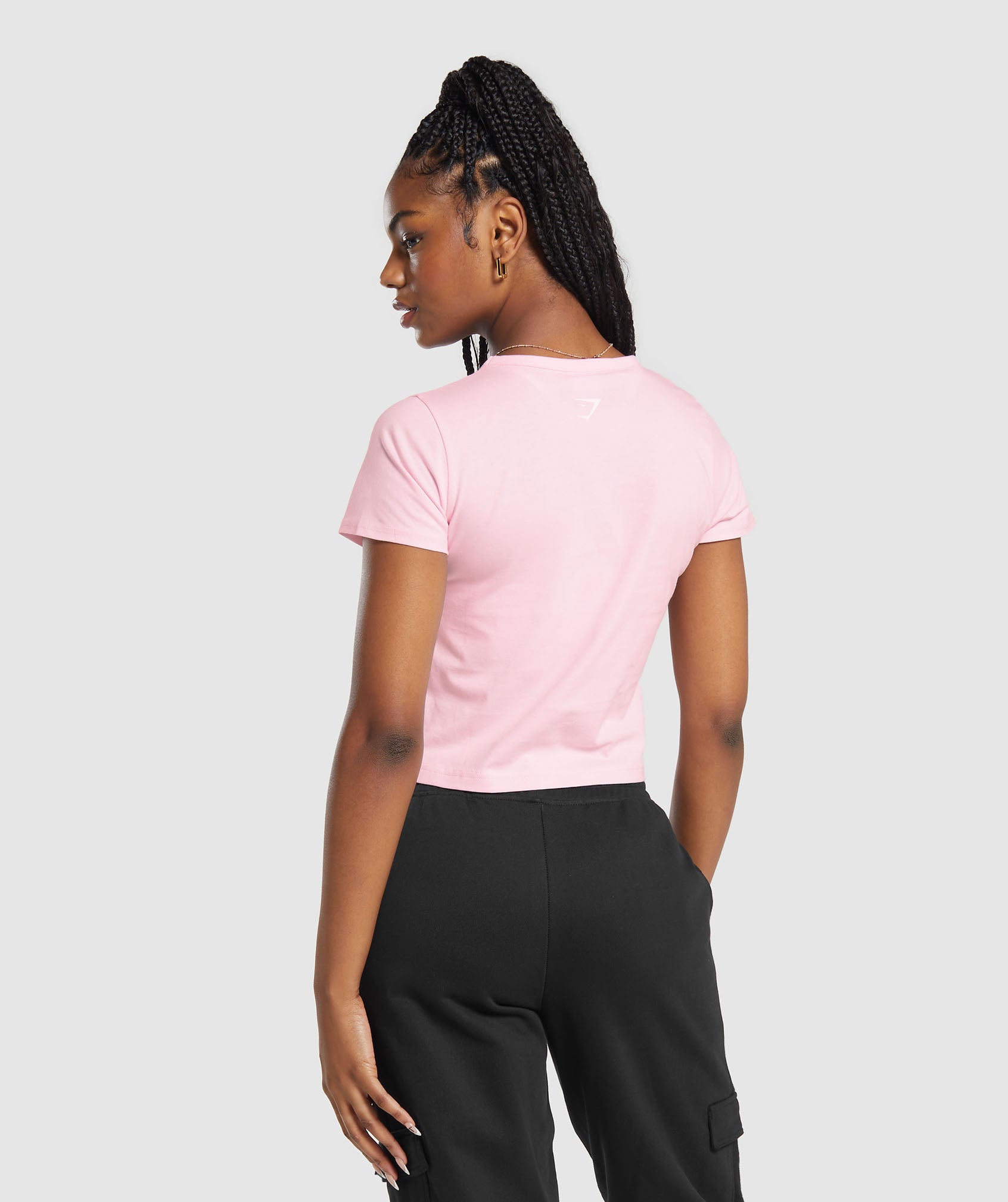 Gymshark Cotton Graphic Crop Top - Dolly Pink