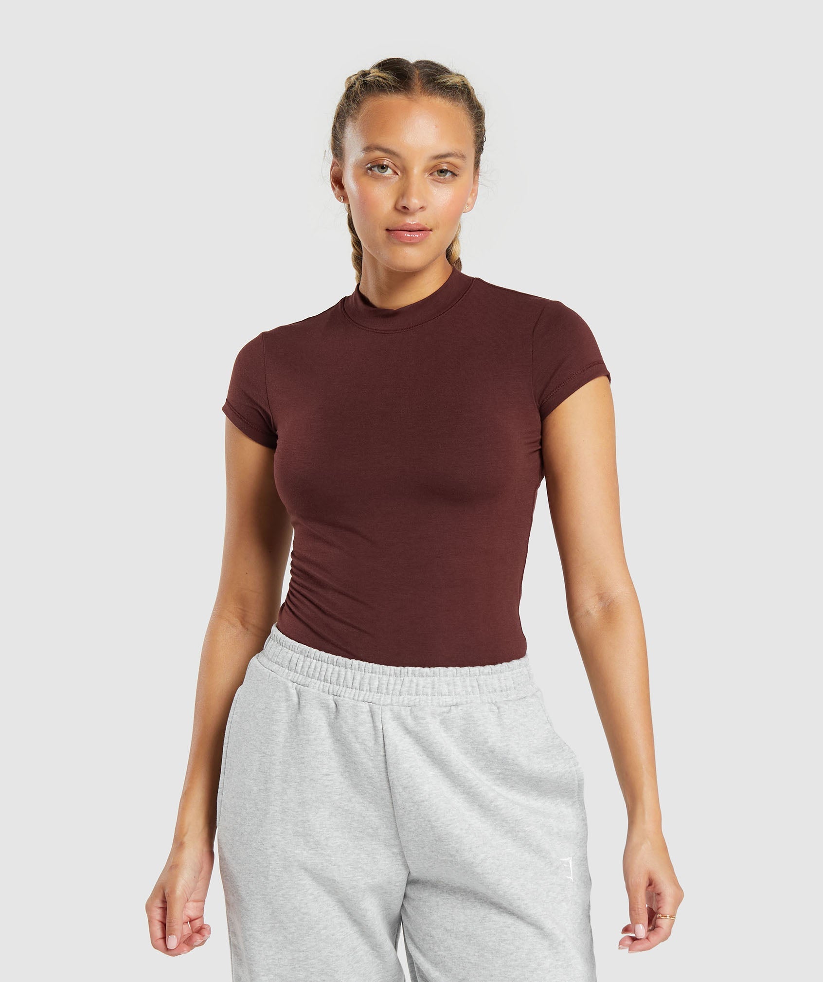 Jersey Body Fit T-Shirt in Rich Maroon - view 1