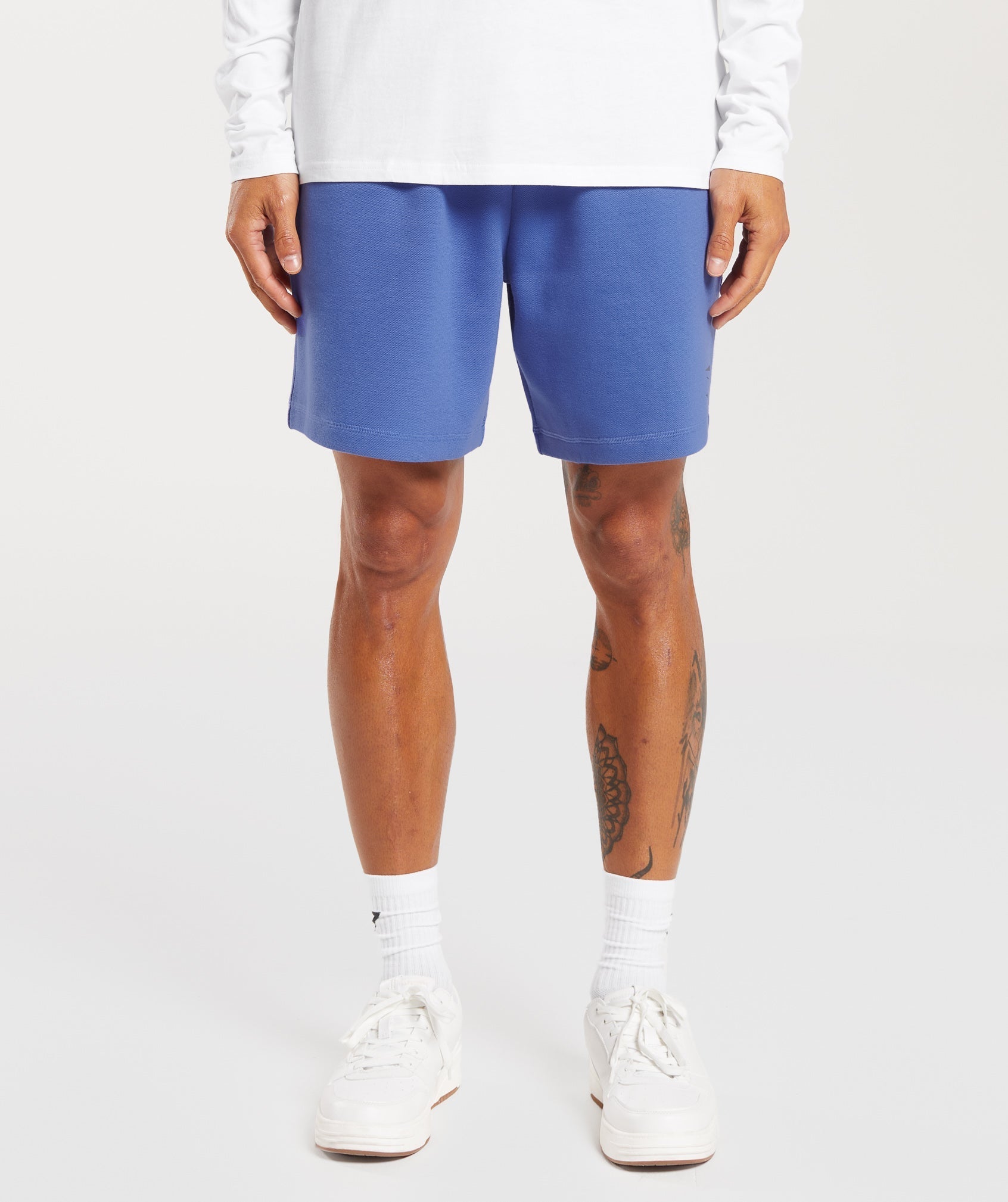 Knit Shorts in Court Blue - view 1