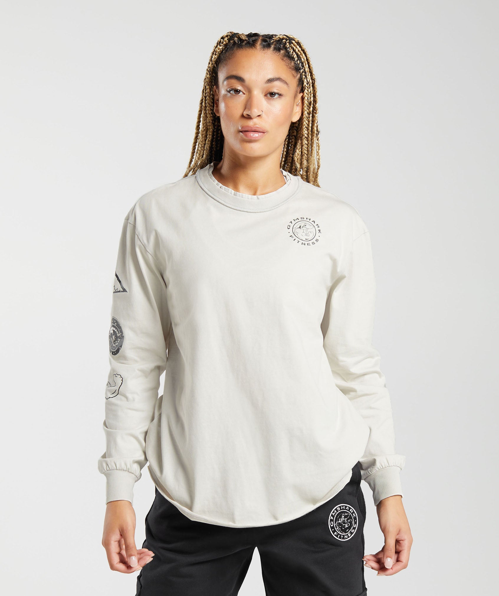 Legacy Washed Long Sleeve Top in Metal Grey/Acid Wash - view 1