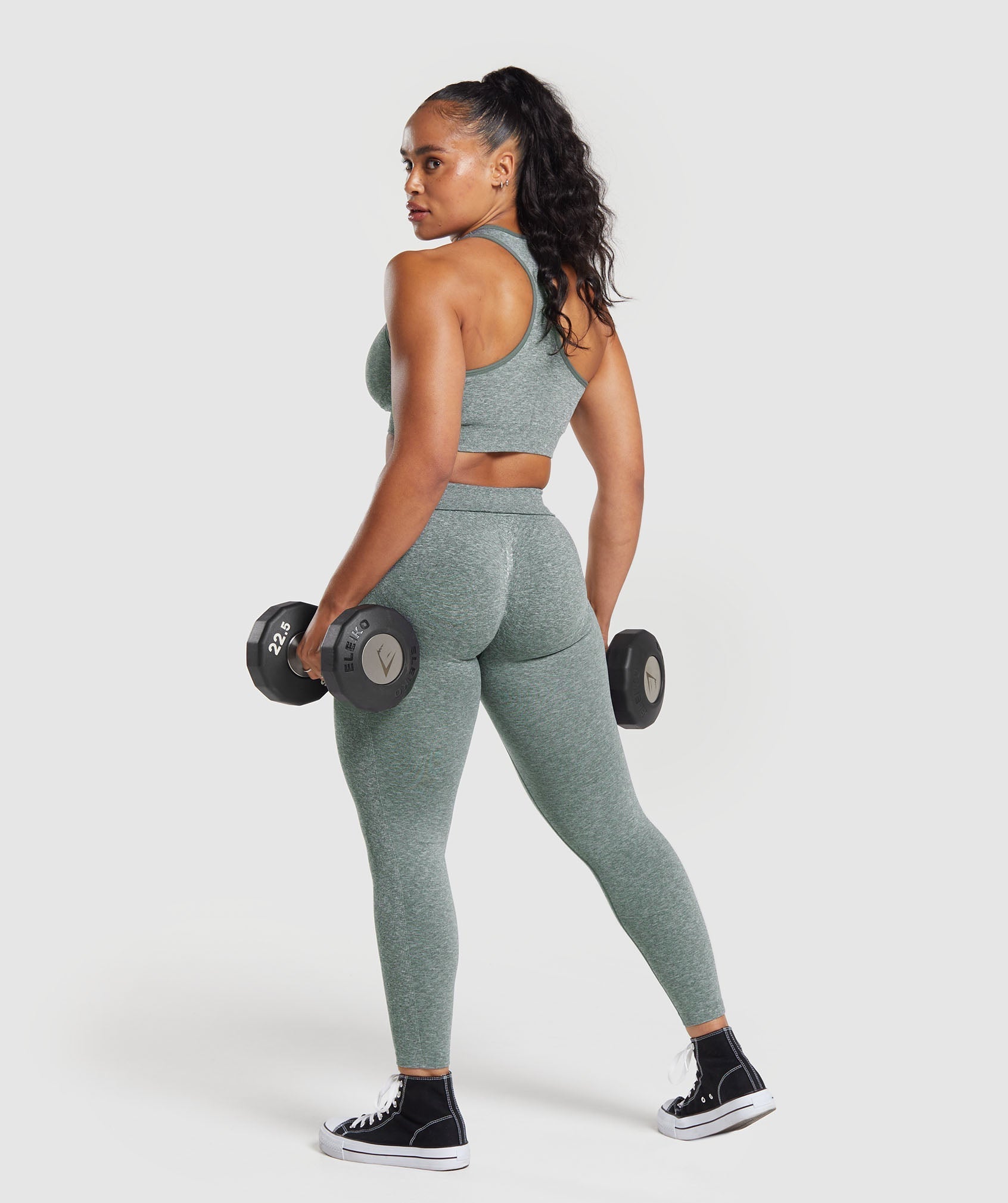 Lift Contour Seamless Leggings in Slate Teal/White Marl - view 6