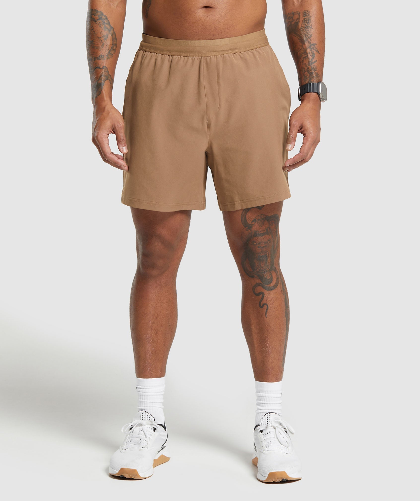 Land to Water 6" Shorts in Caramel Brown - view 1