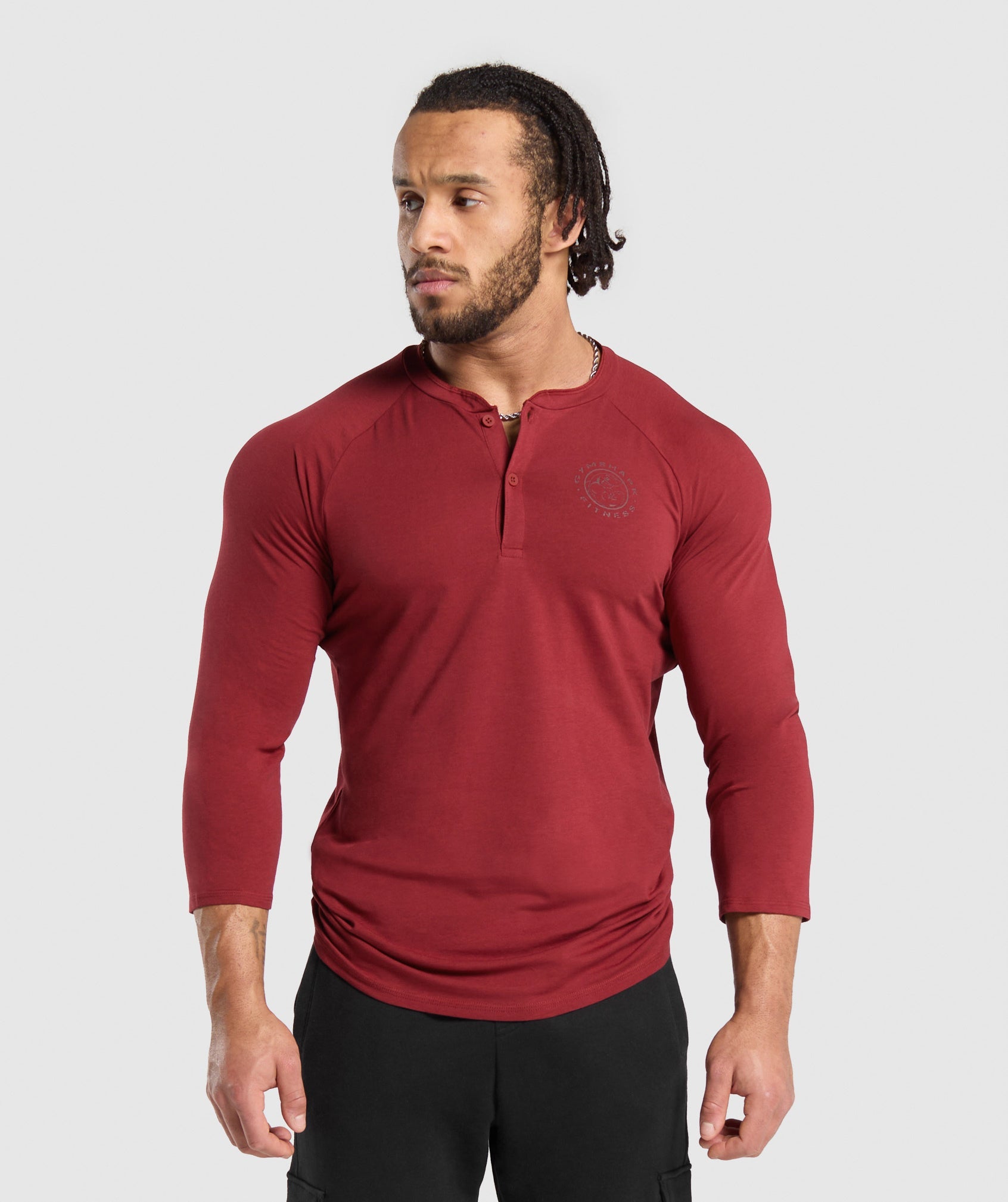 Legacy Henley in Washed Red