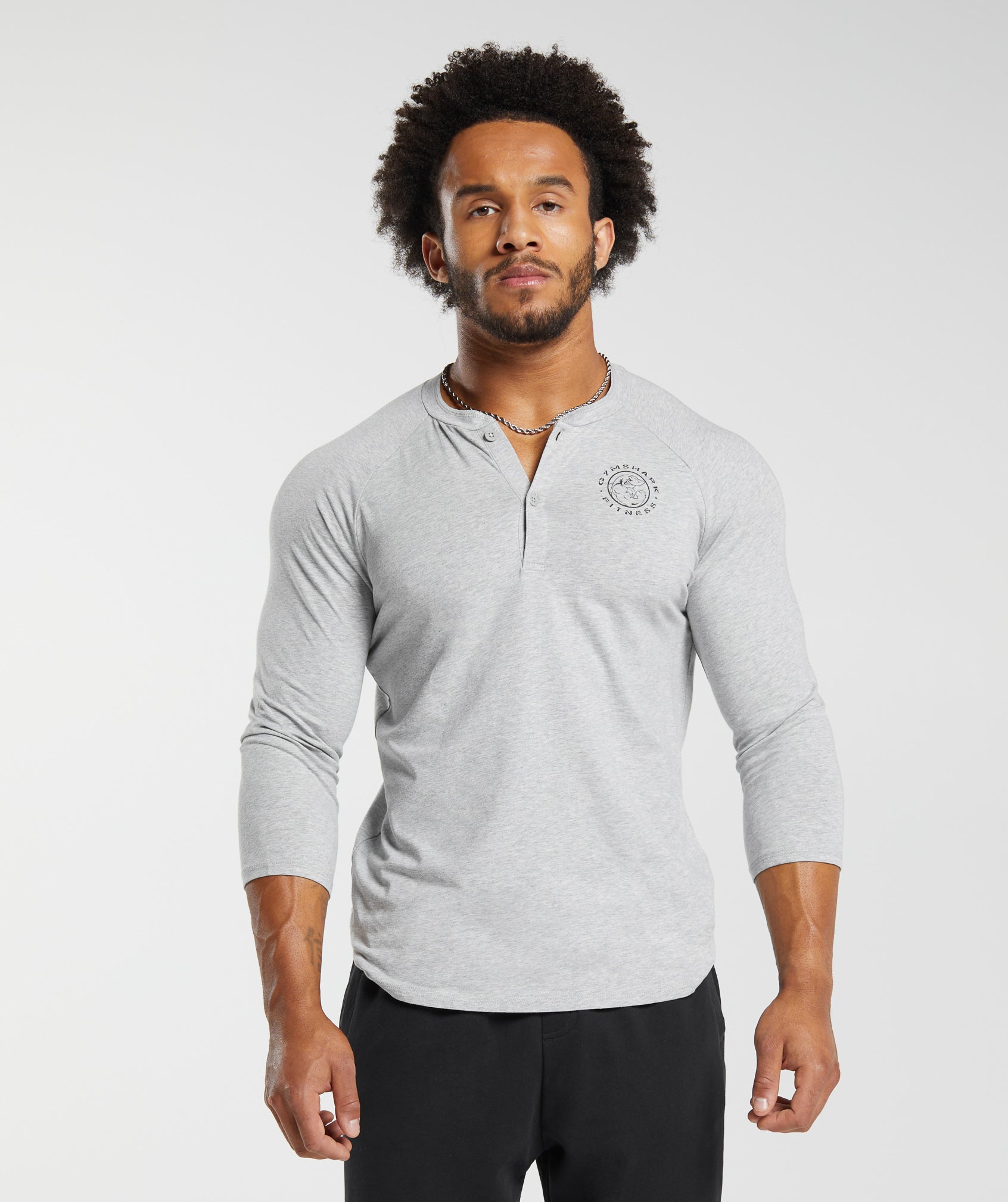 Legacy Henley in Light Grey Marl - view 1