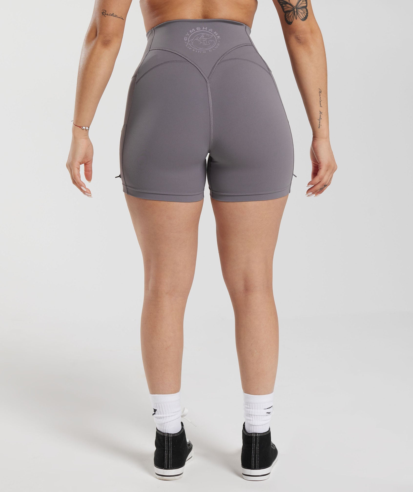 Legacy Ruched Tight Shorts in Titanium Grey - view 2