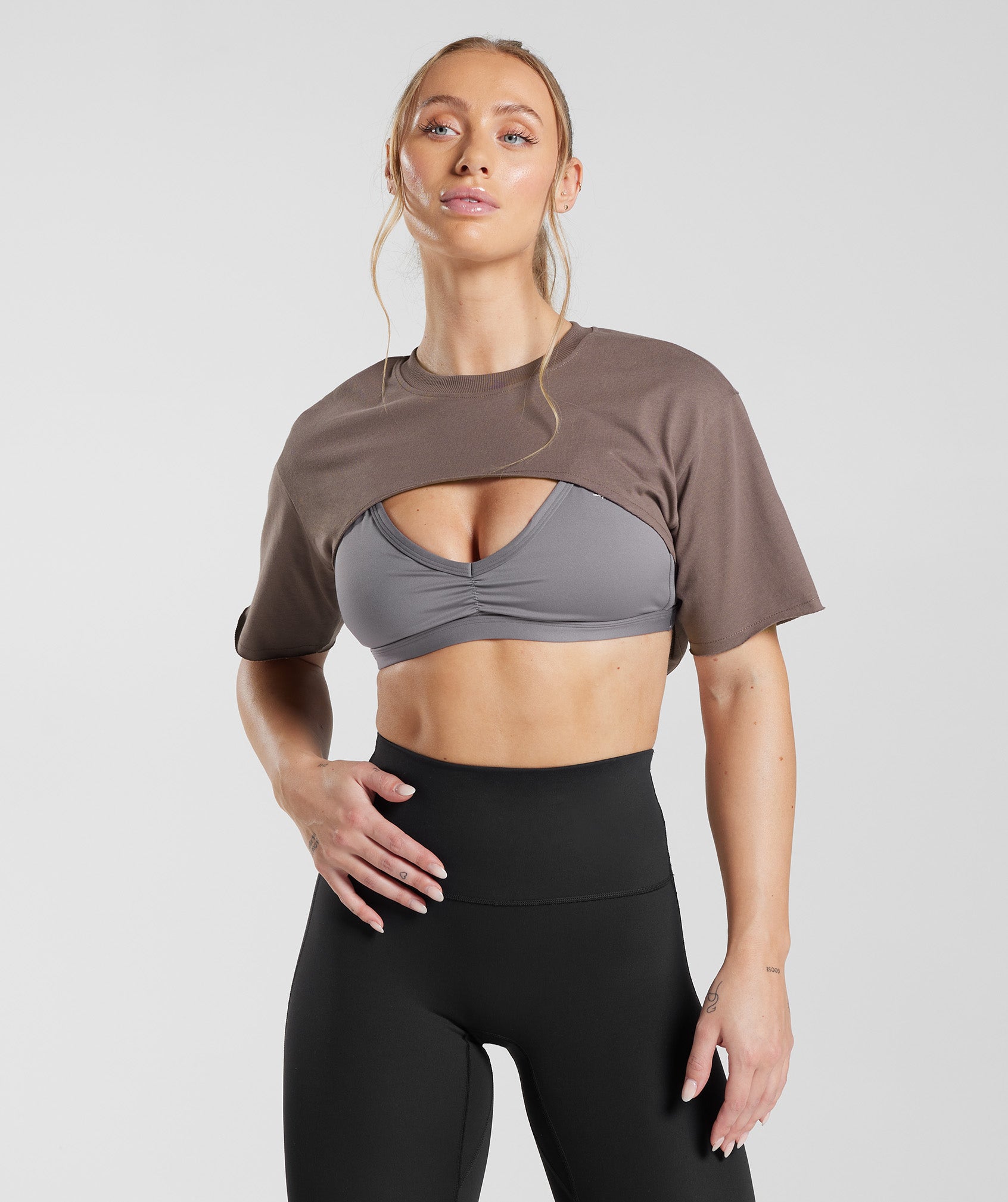 Legacy Shrug Top in Truffle Brown - view 1