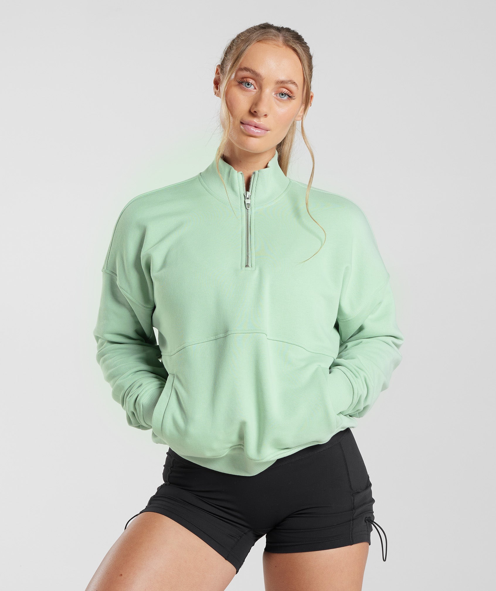 Legacy 1/4 Zip Sweatshirt in Mist Green - view 1