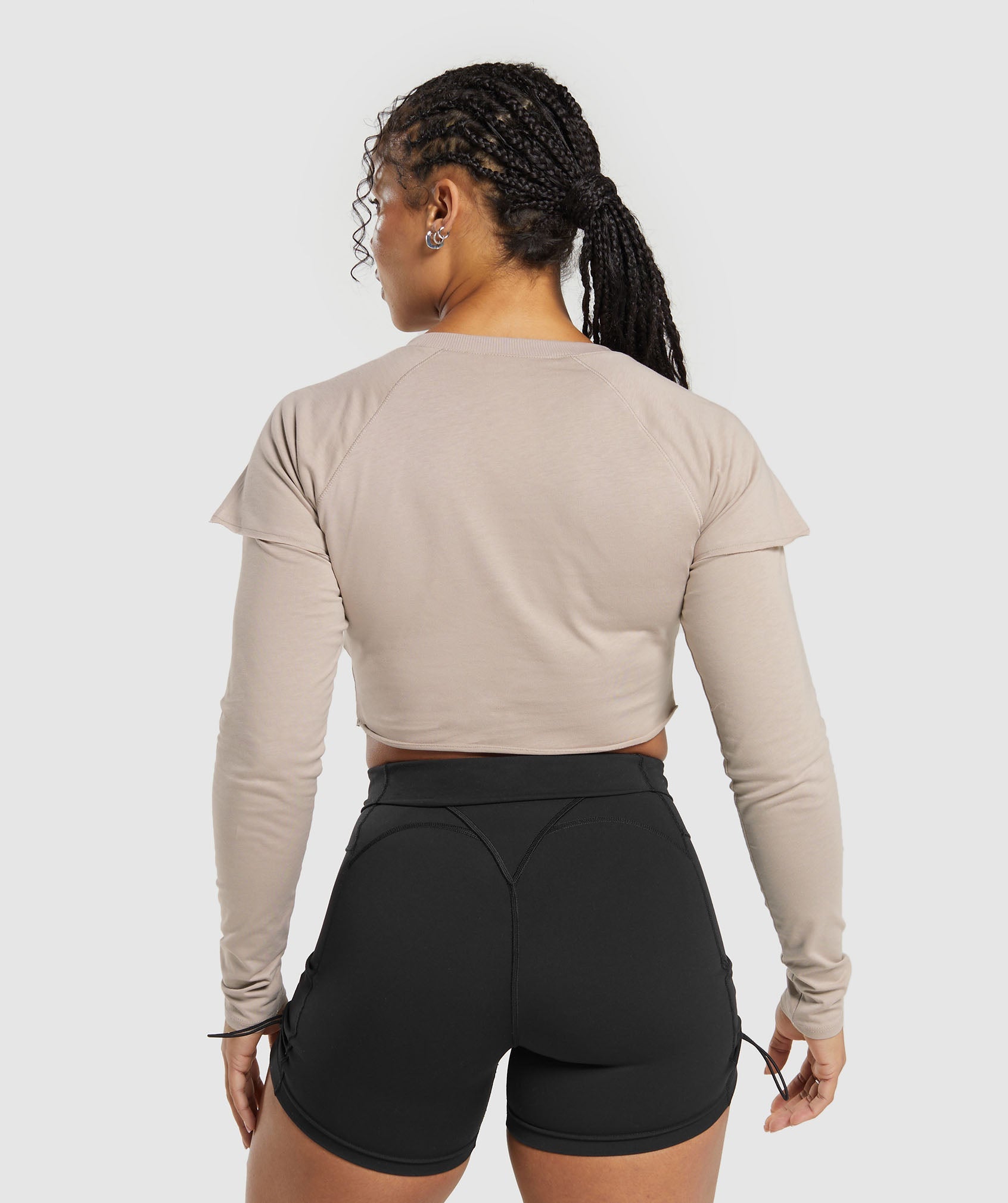 Gymshark Pink Ombre Gradient Women’s Long Sleeve Crop Top Nylon Stretch M