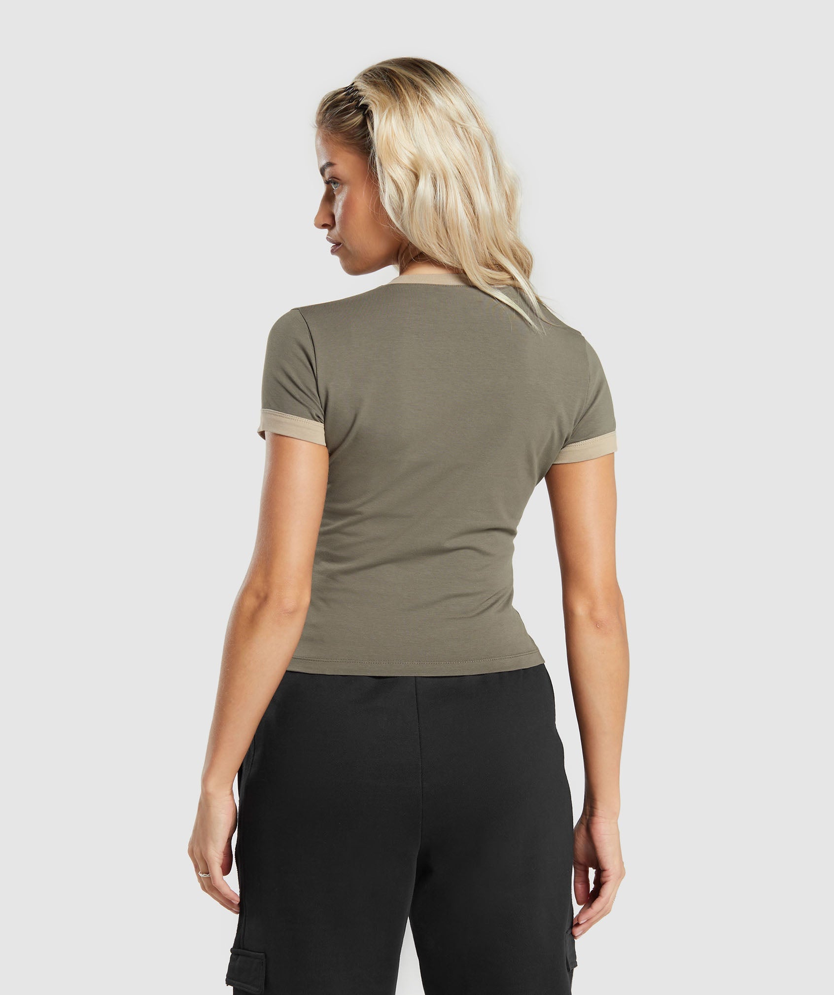 Gymshark Ribbed Cotton Seamless T-Shirt - Soft Brown